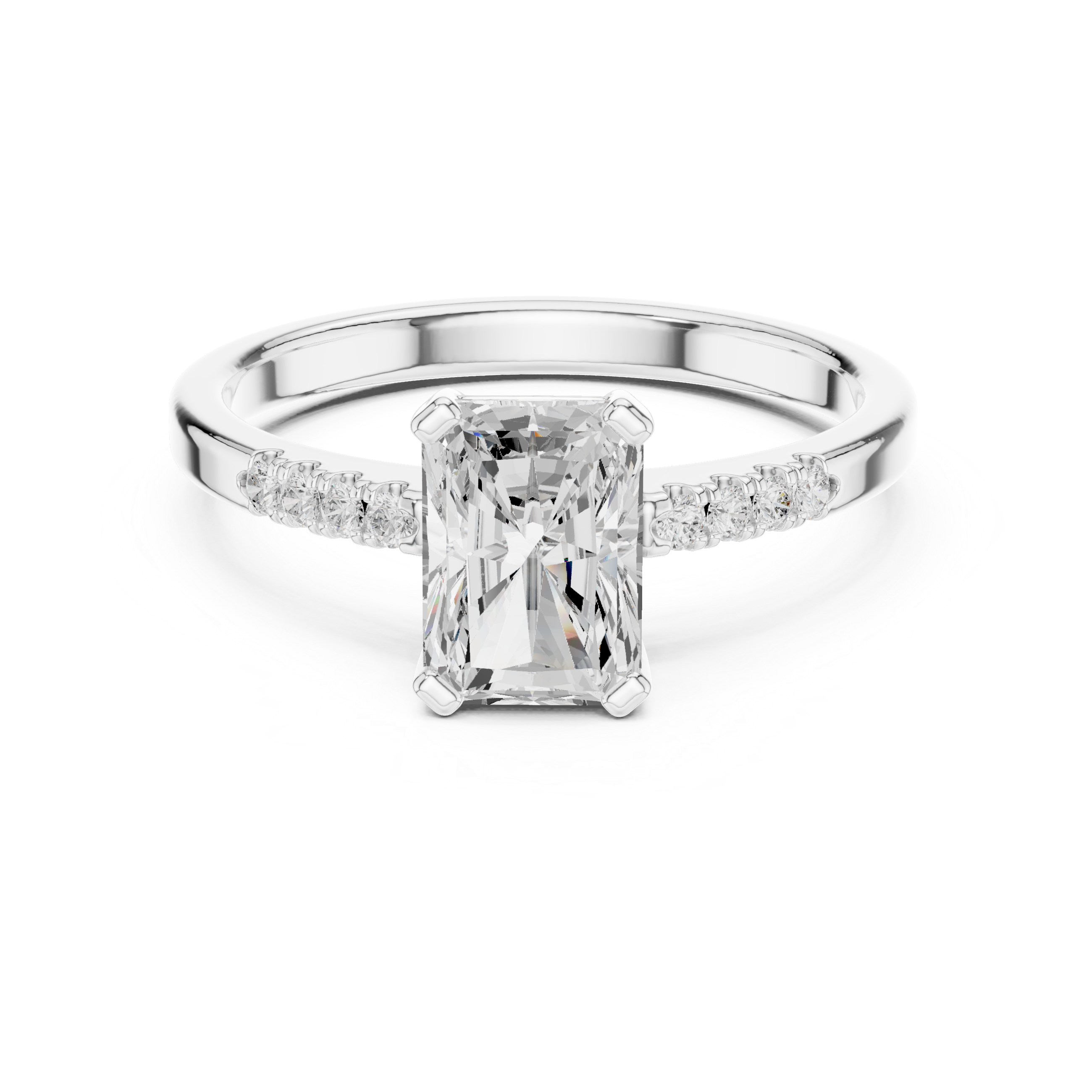 1ct Radiant cut solitaire