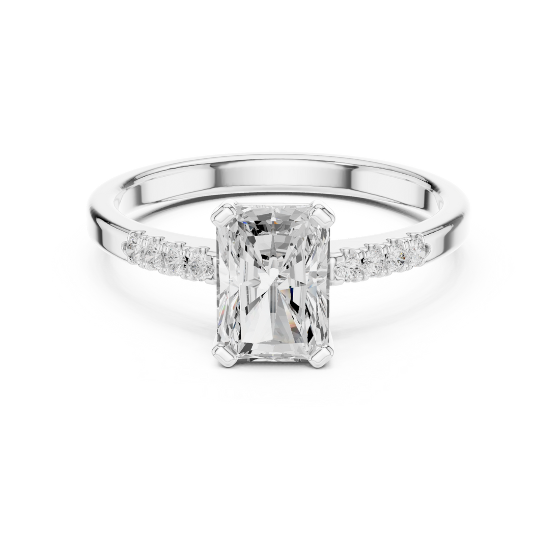 1ct Radiant cut solitaire