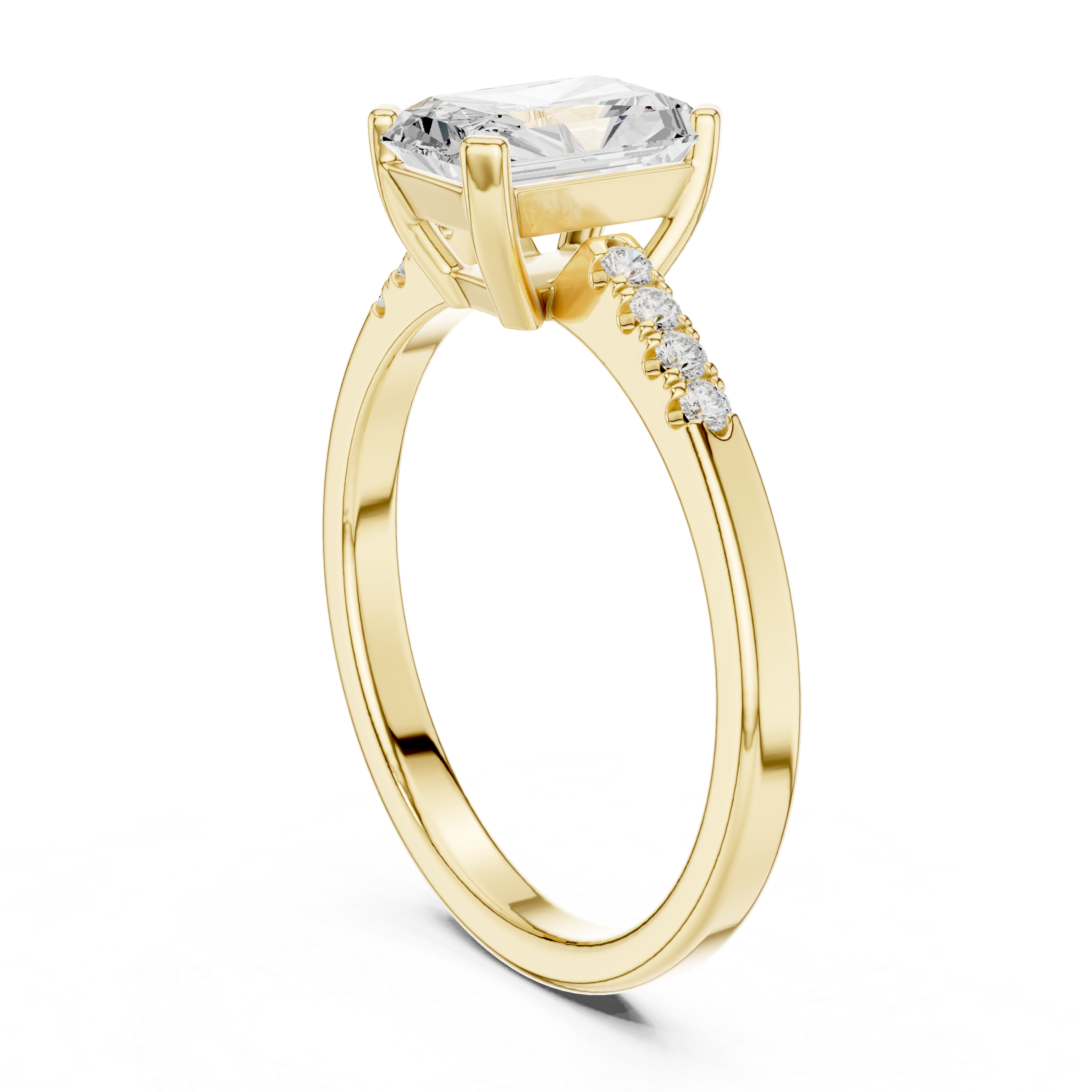 1ct Radiant cut solitaire