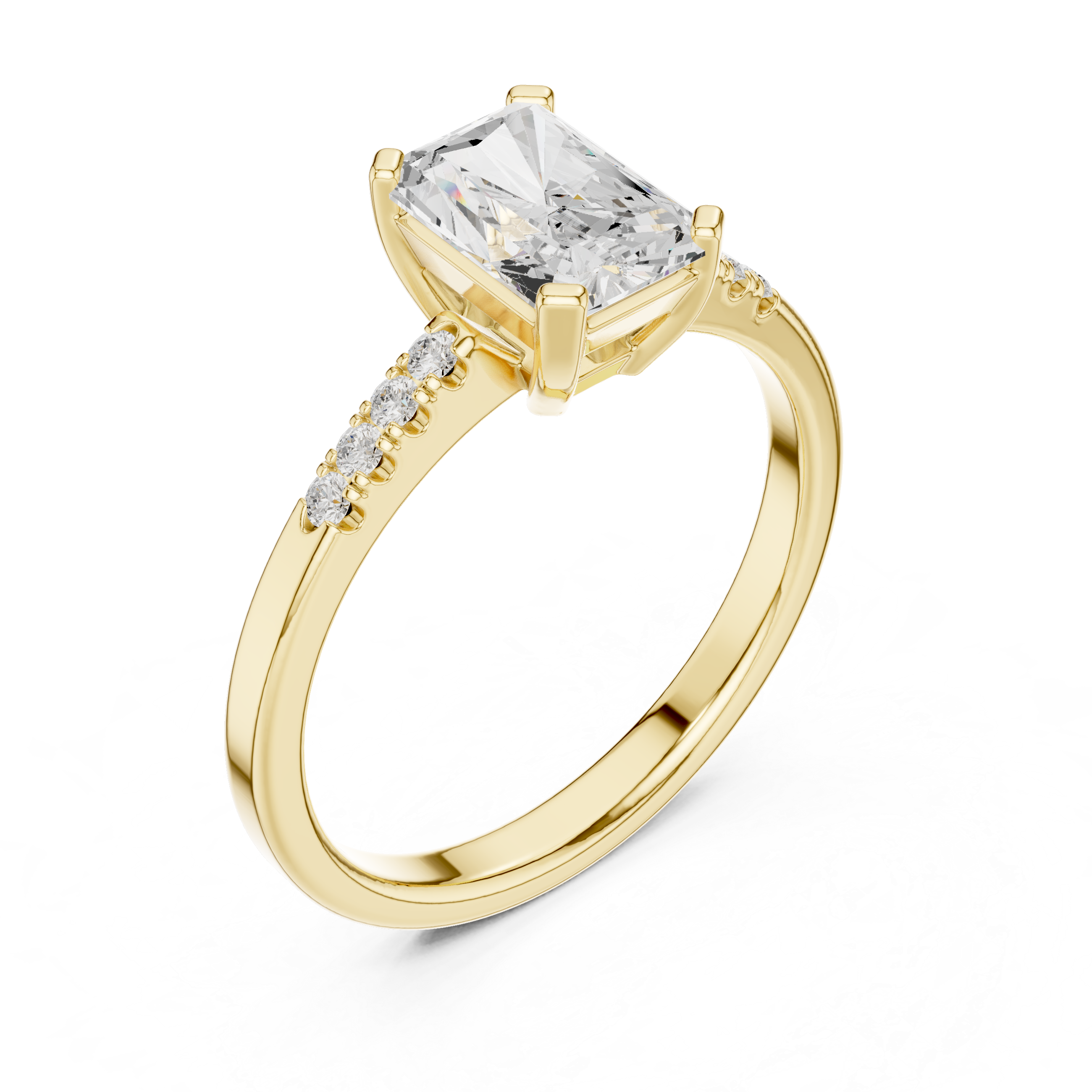 1ct Radiant cut solitaire