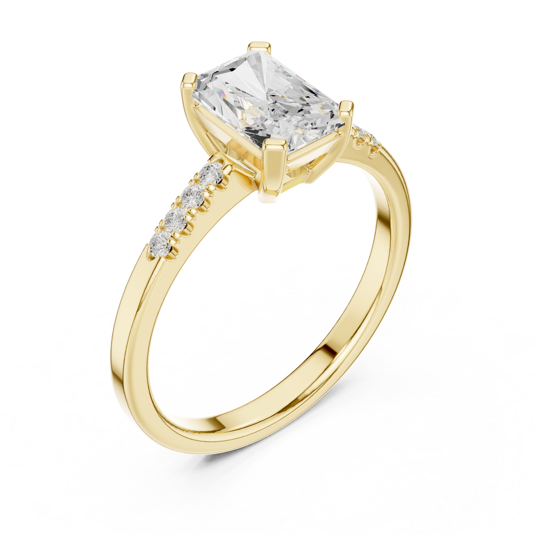 1ct Radiant cut solitaire