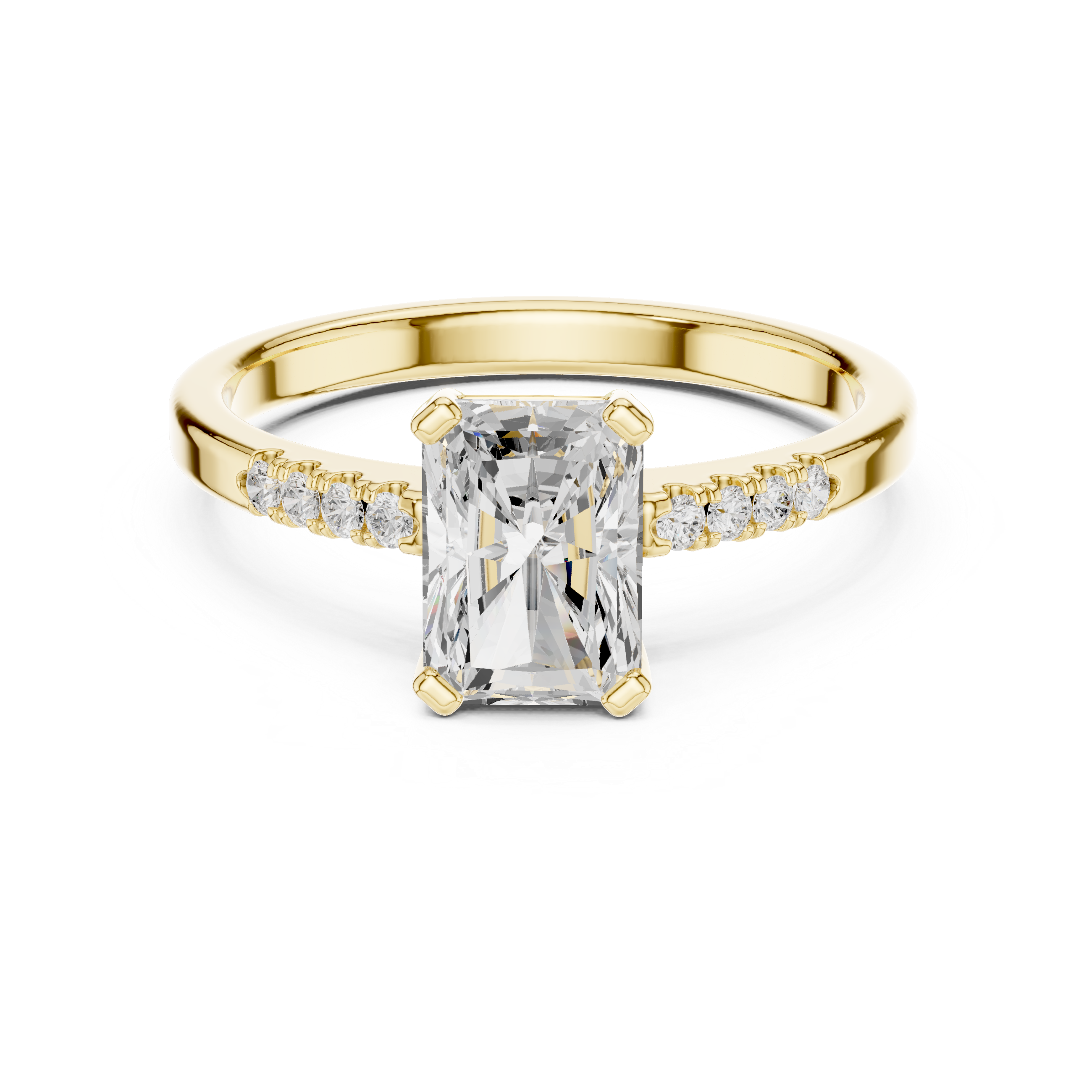1ct Radiant cut solitaire