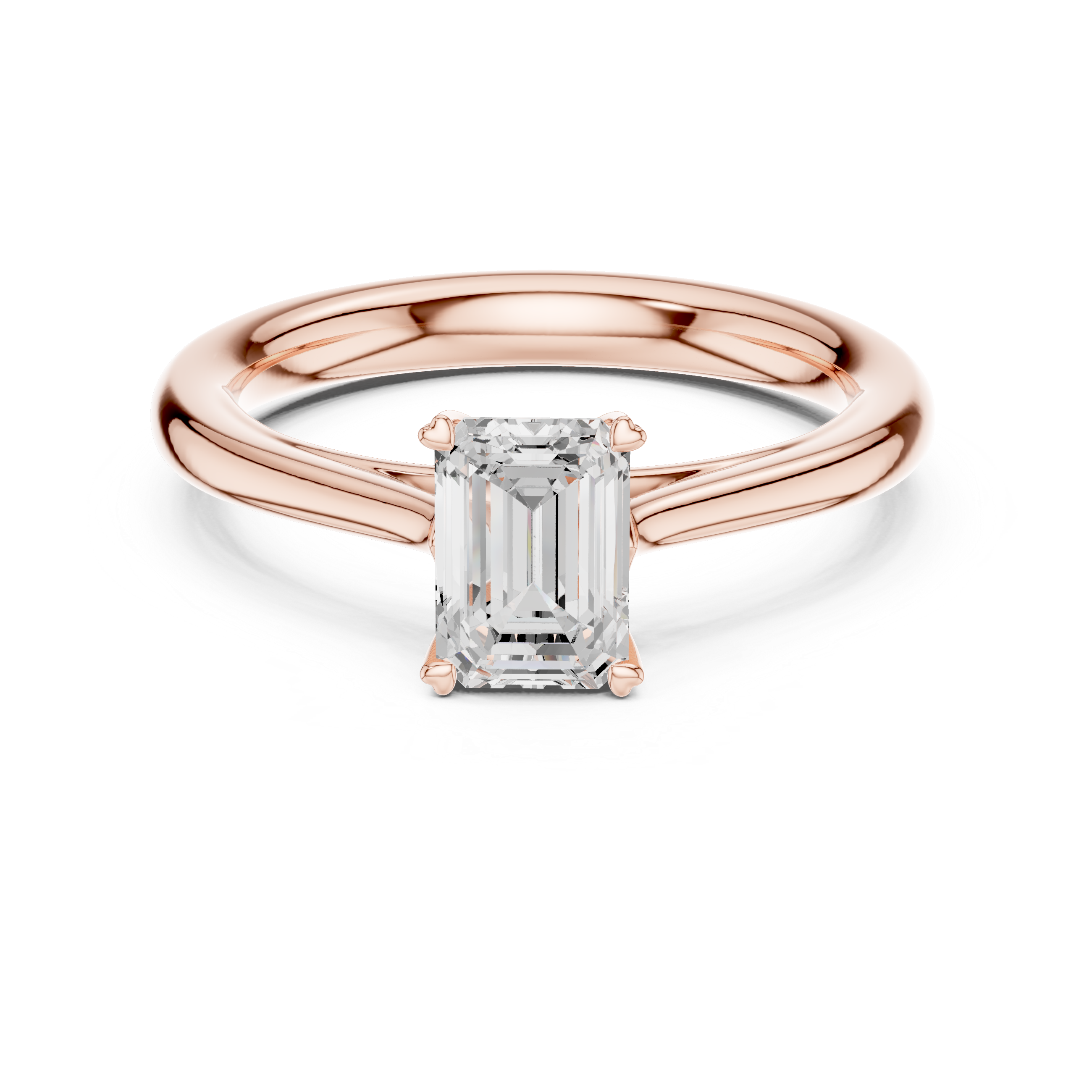 1ct Emerald solitaire ring
