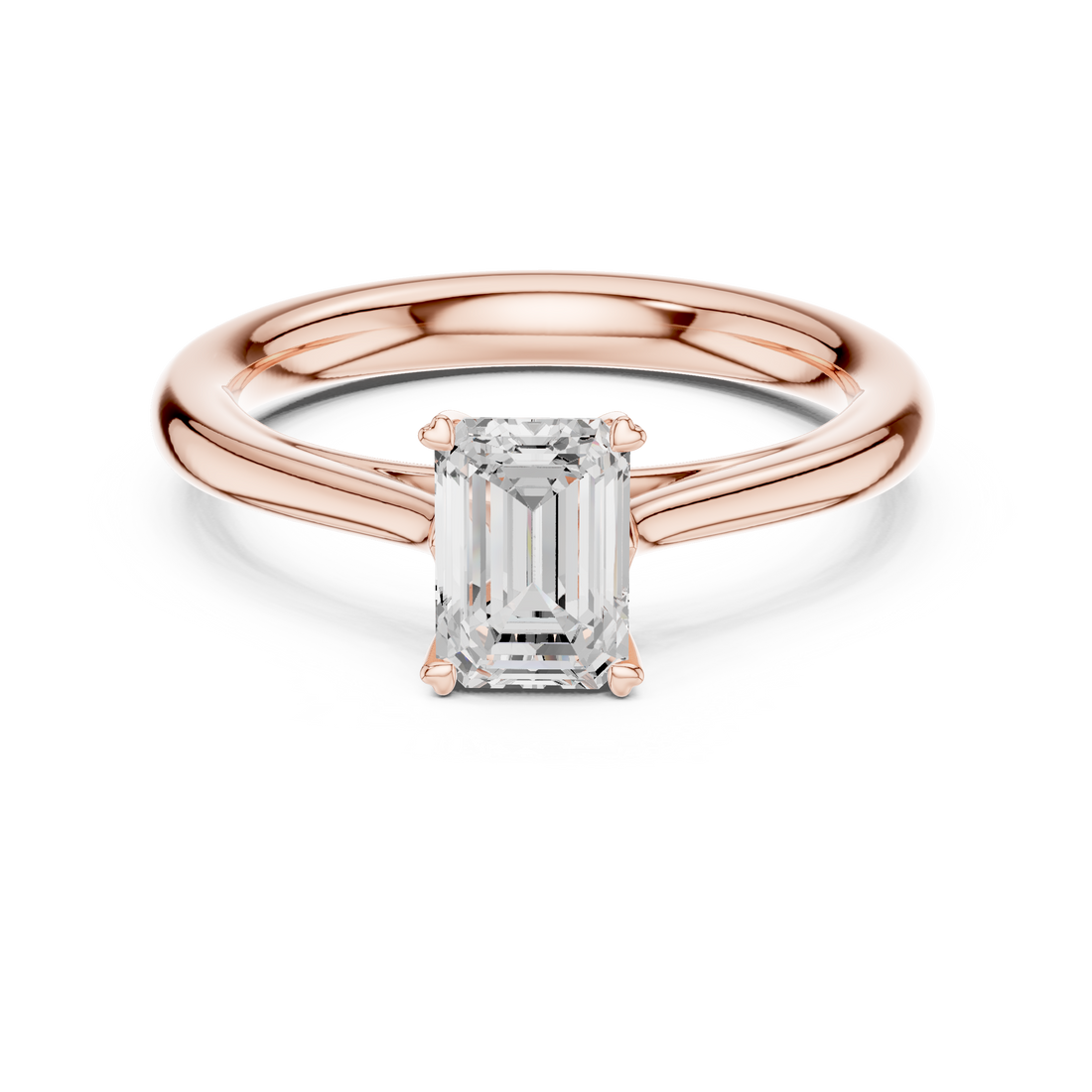 1ct Emerald solitaire ring
