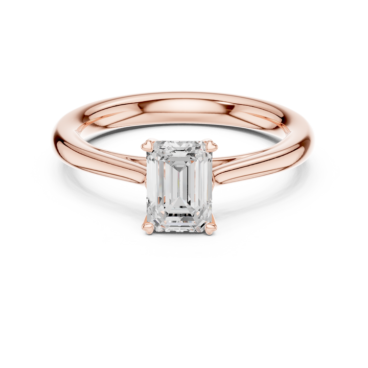 1ct Emerald solitaire ring