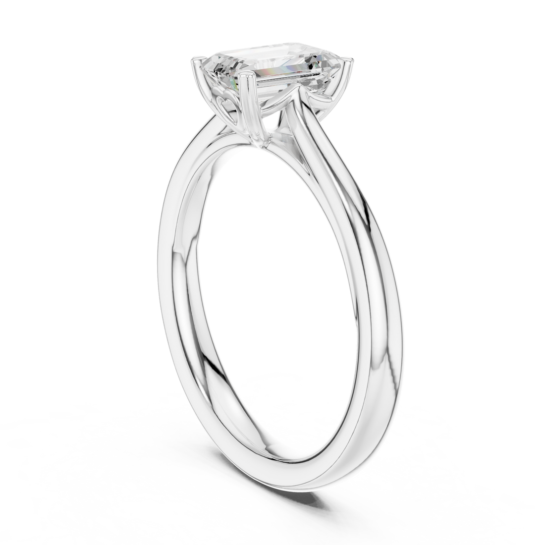 1ct Emerald solitaire ring
