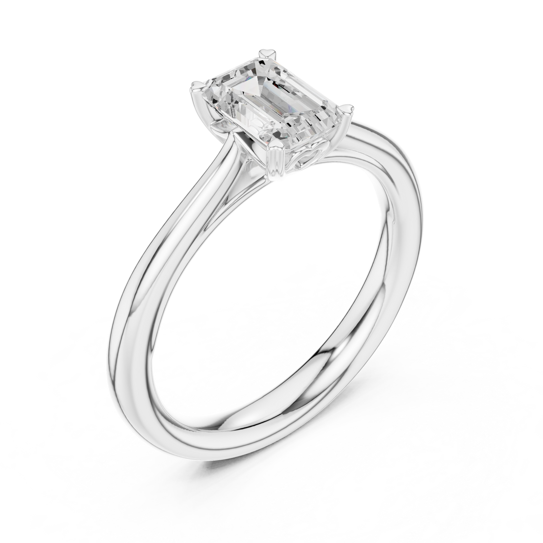 1ct Emerald solitaire ring