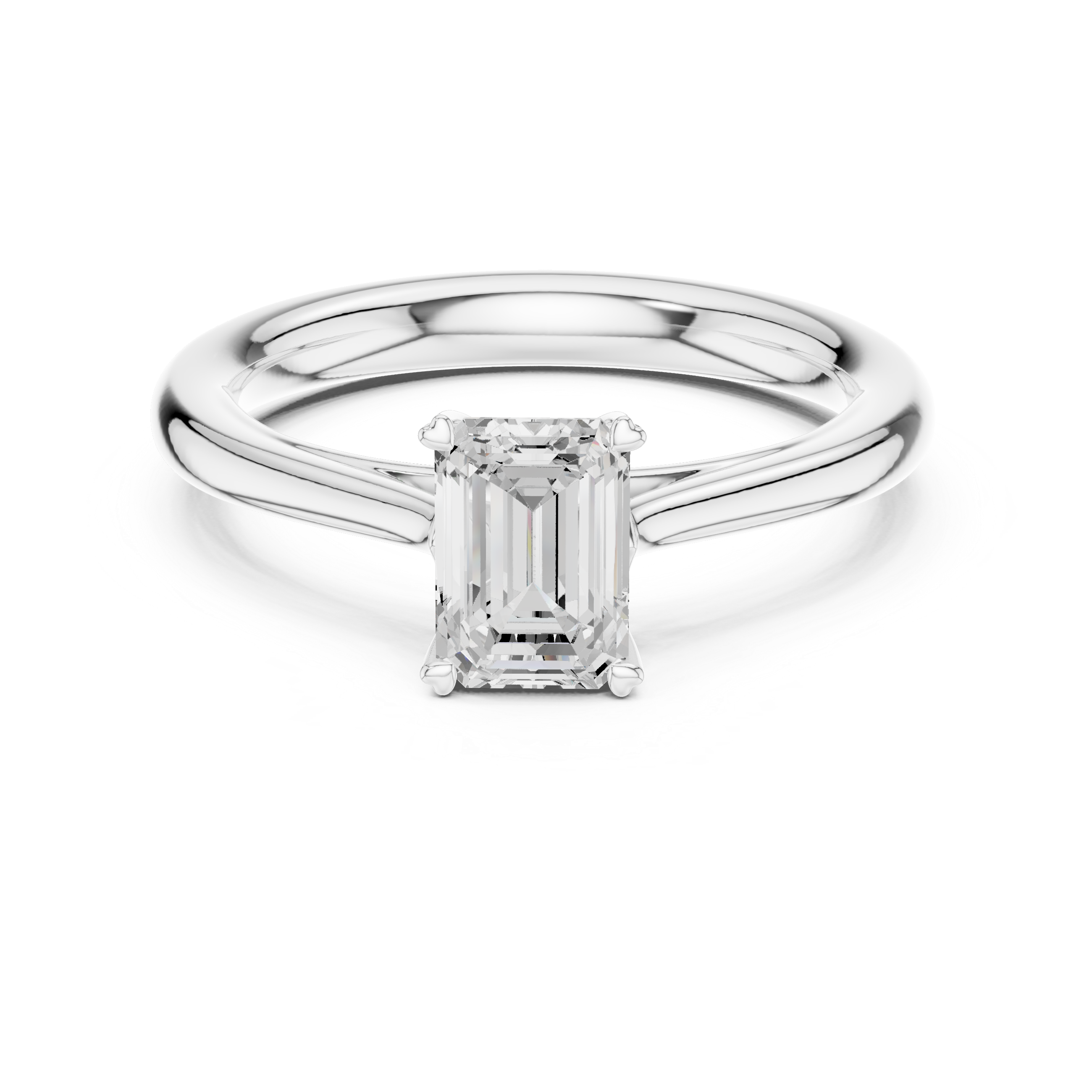 1ct Emerald solitaire ring