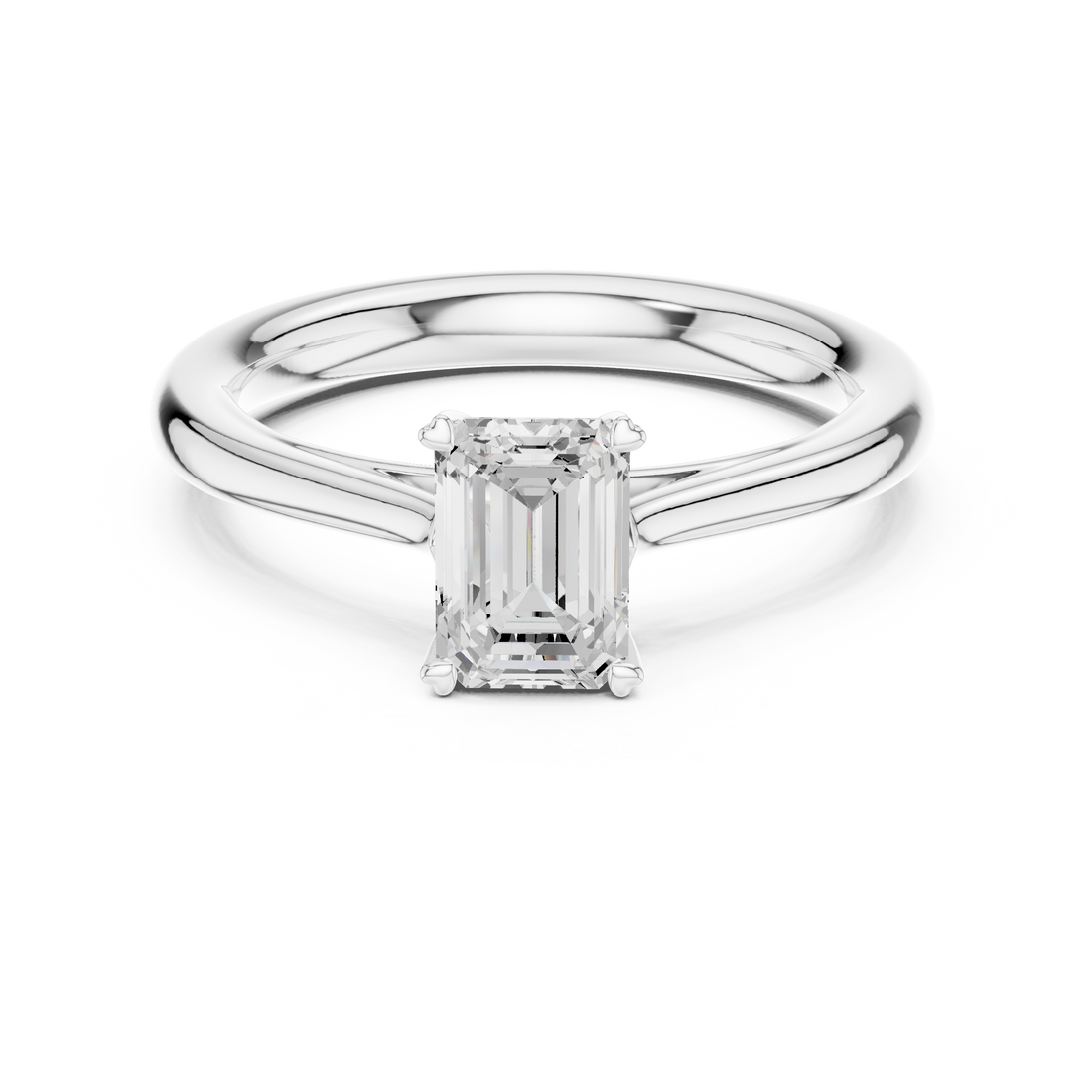 1ct Emerald solitaire ring