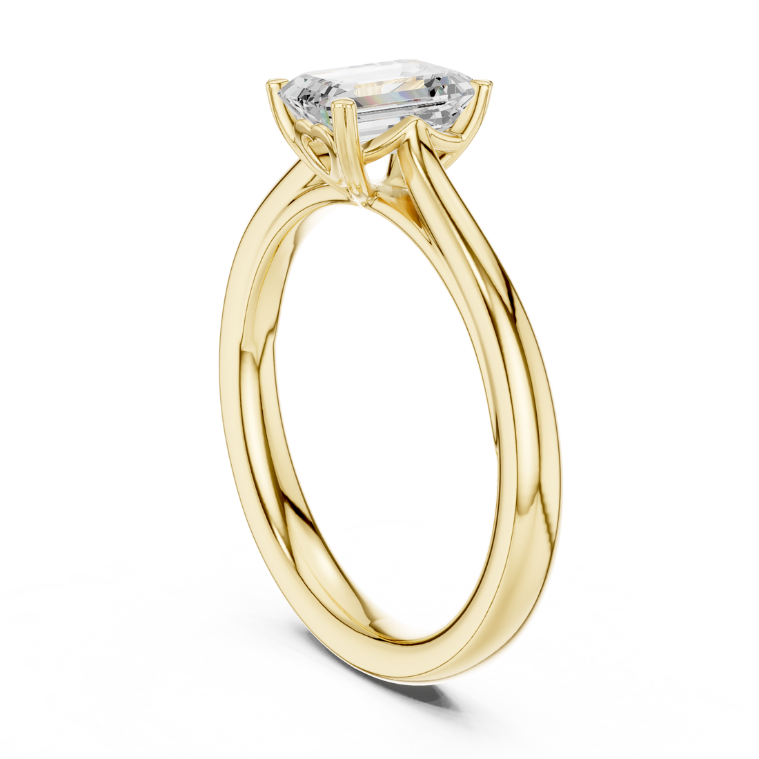 1ct Emerald solitaire ring