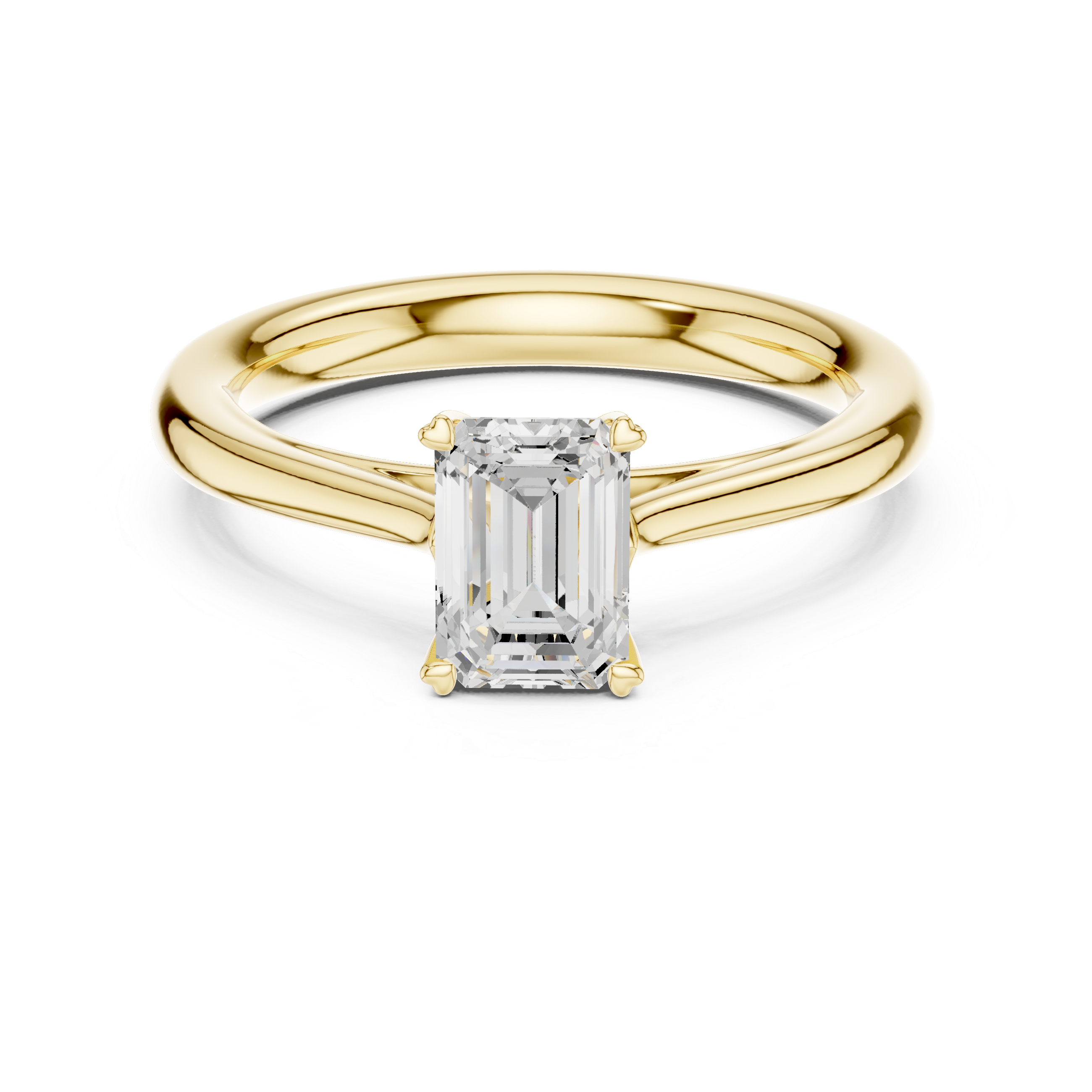 1ct Emerald solitaire ring