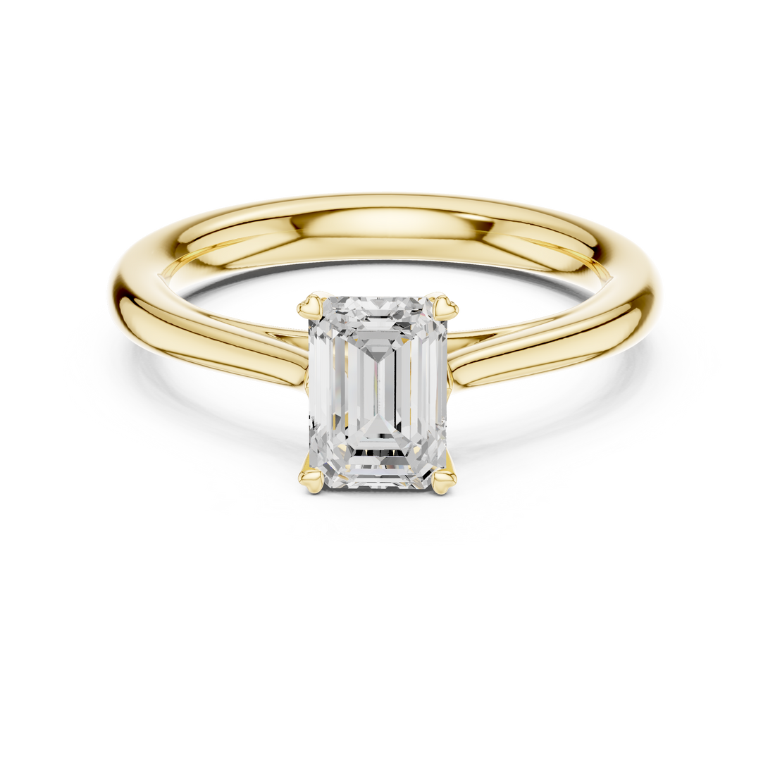 1ct Emerald solitaire ring