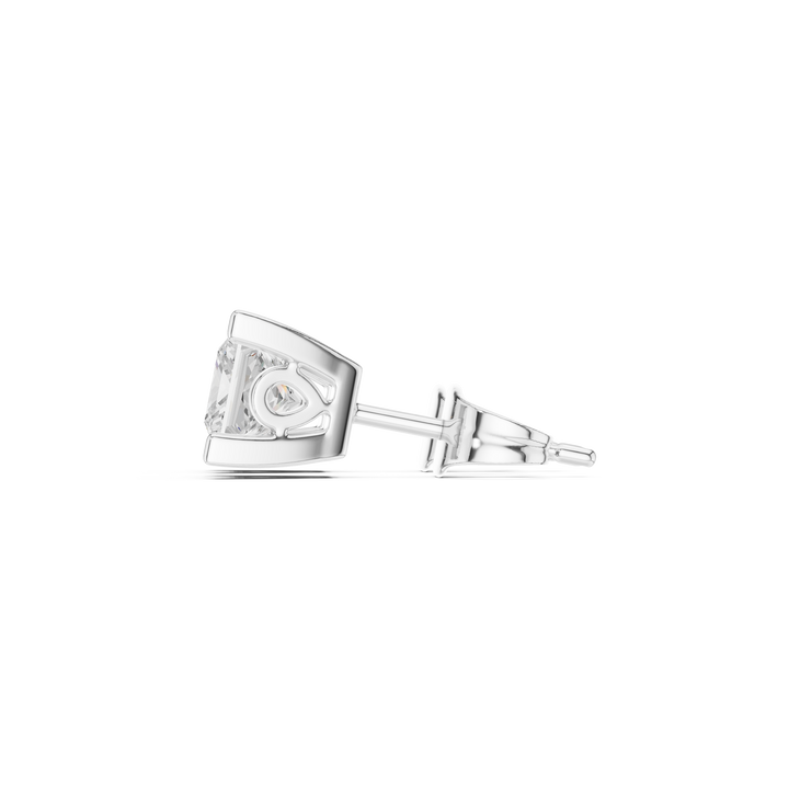 2 CT Princess cut solitaire studs