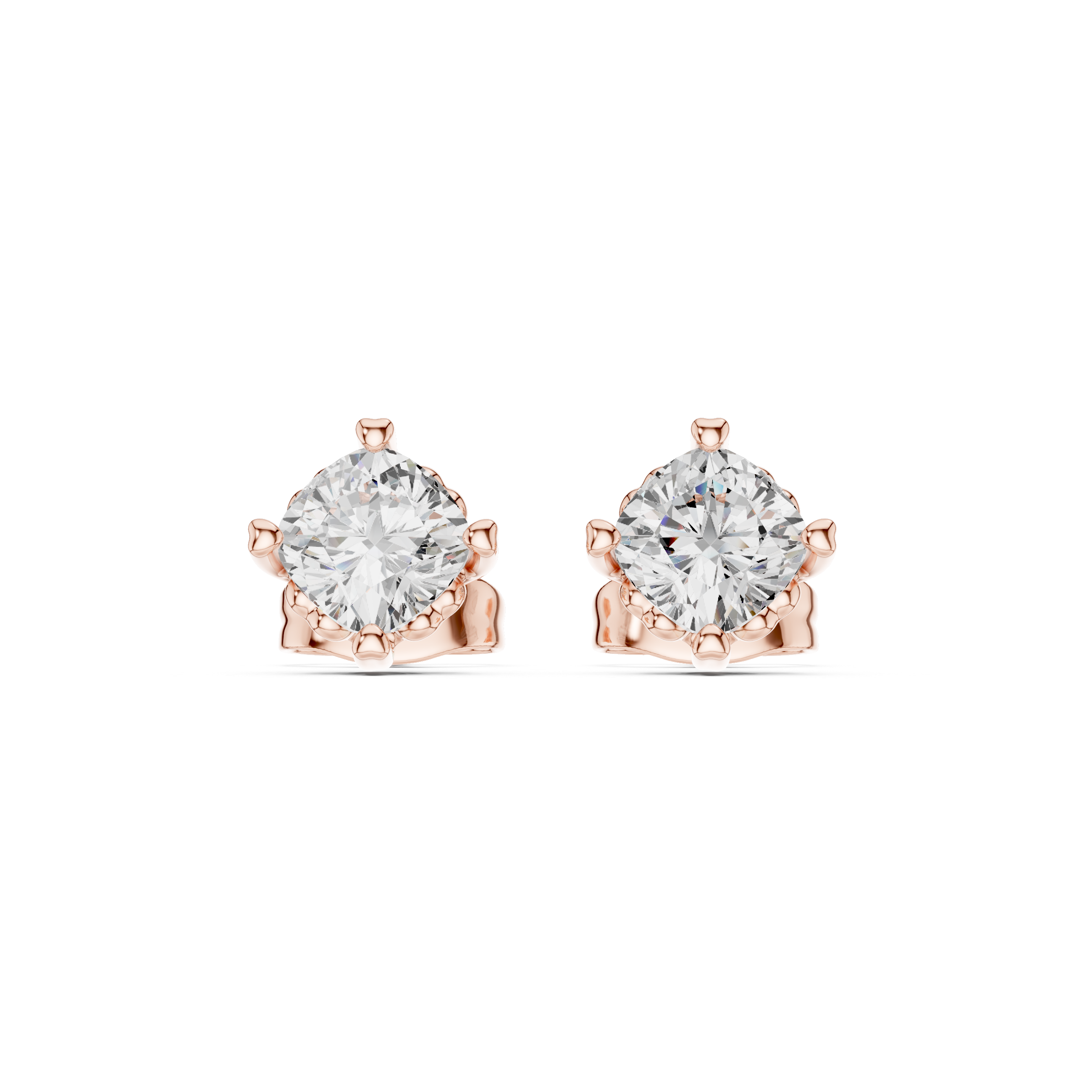 1 CT Cushion cut Solitaire studs