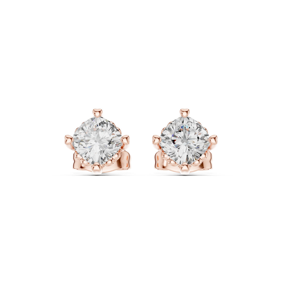 1 CT Cushion cut Solitaire studs