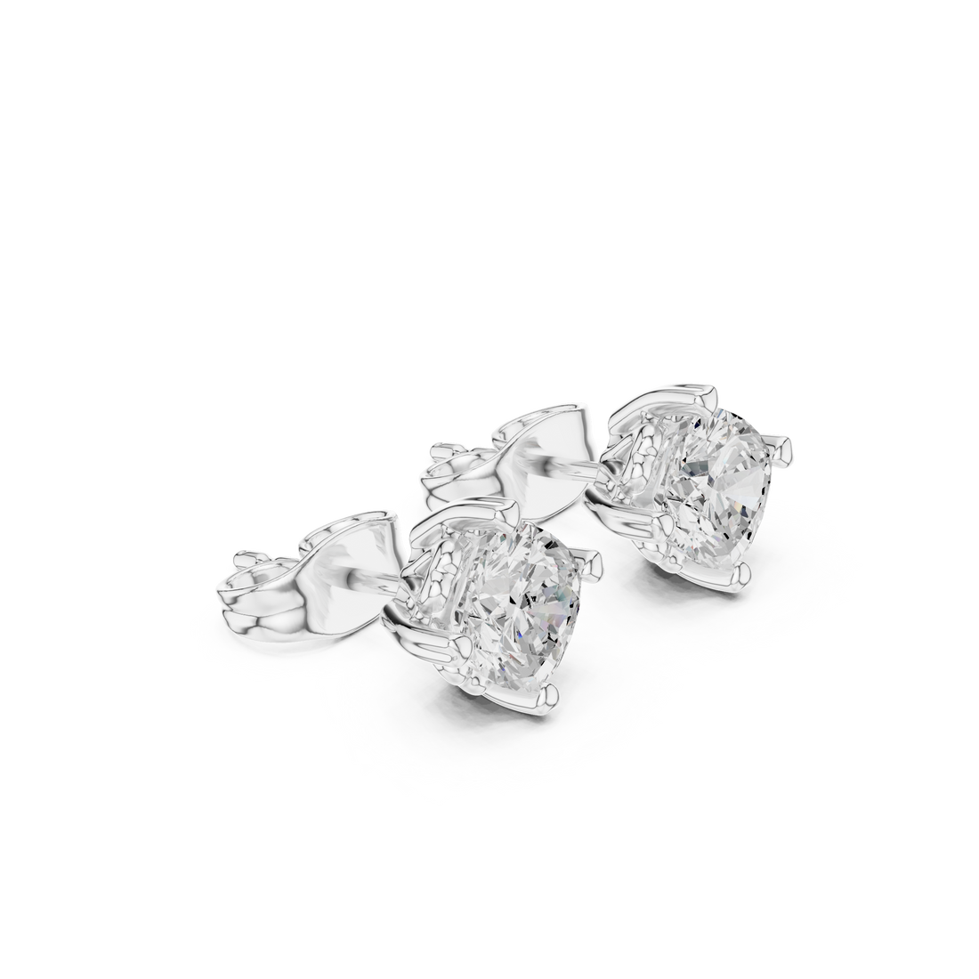 1 CT Cushion cut Solitaire studs