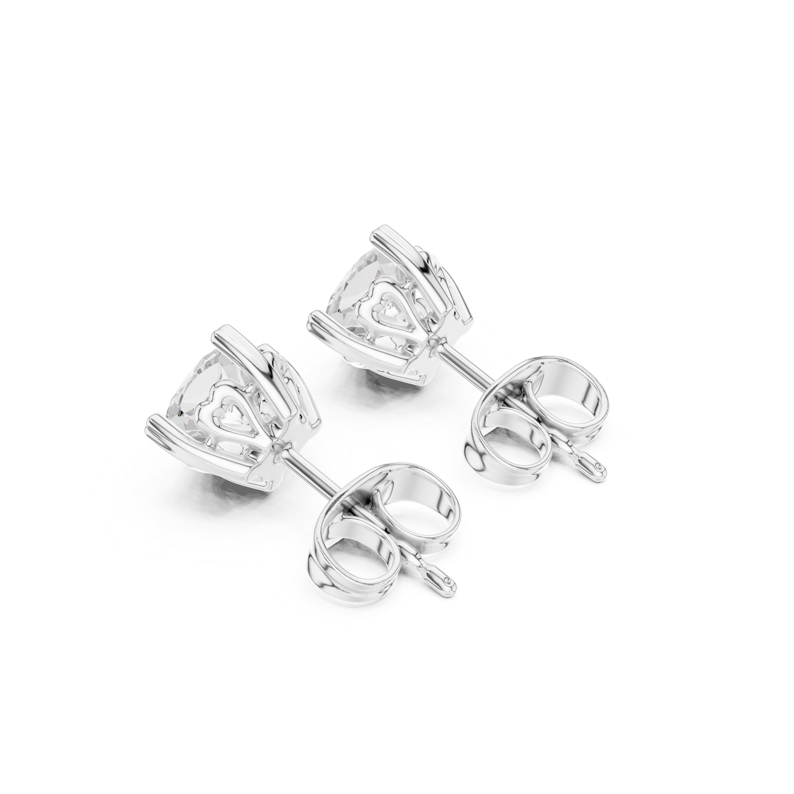 1 CT Cushion cut Solitaire studs
