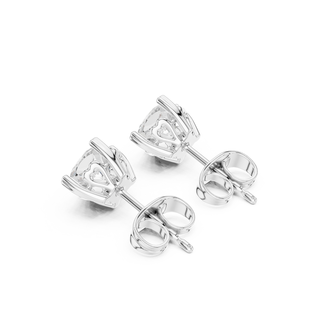 1 CT Cushion cut Solitaire studs