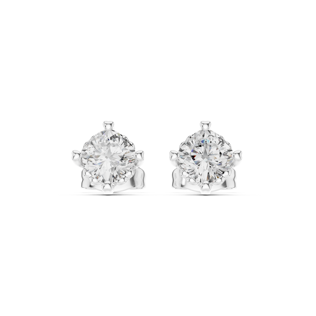 1 CT Cushion cut Solitaire studs