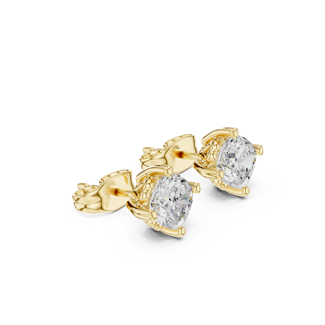 1 CT Cushion cut Solitaire studs