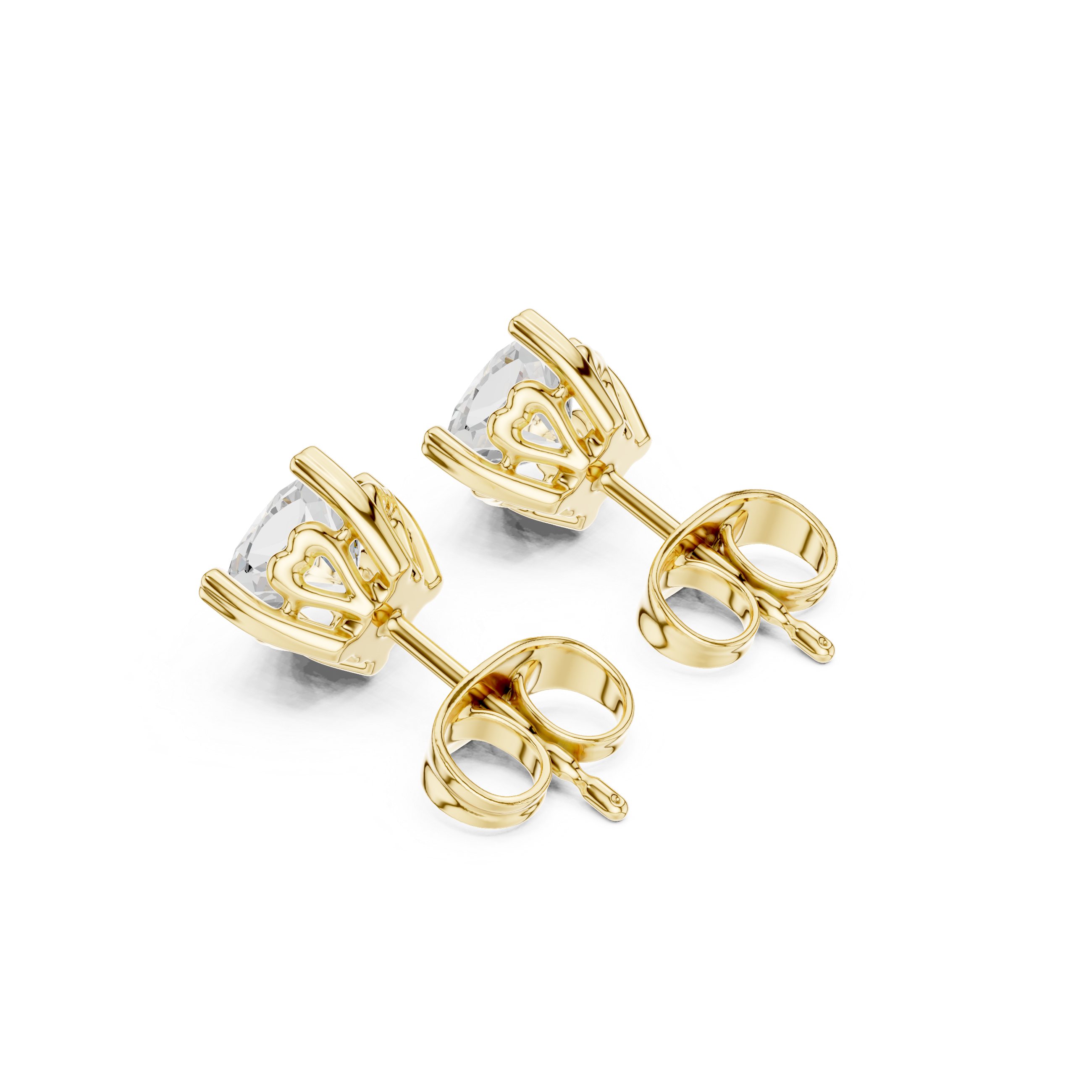 1 CT Cushion cut Solitaire studs