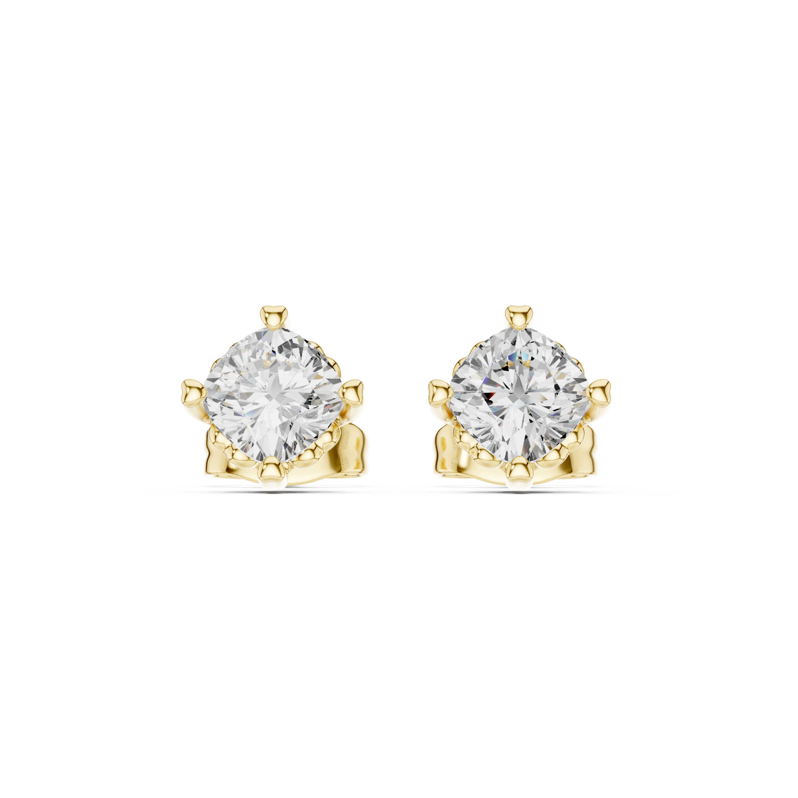 1 CT Cushion cut Solitaire studs