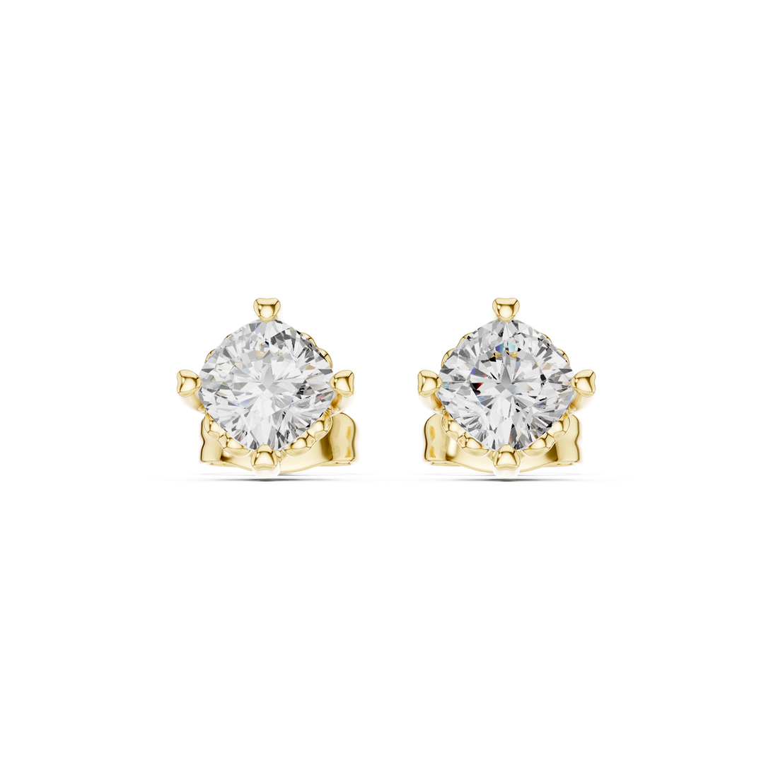 1 CT Cushion cut Solitaire studs