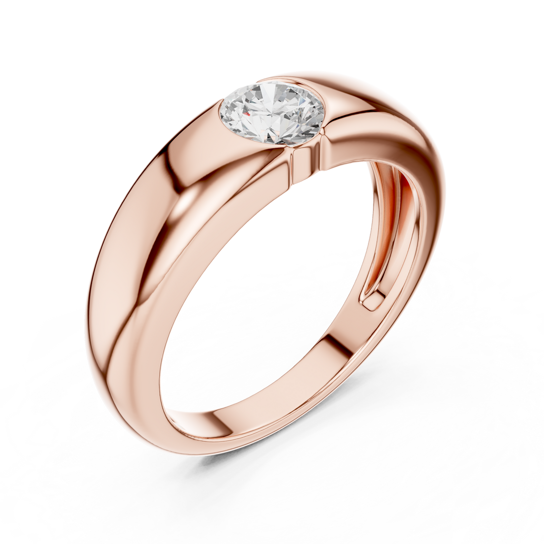 Men's Bezel-Set Solitaire Diamond Ring