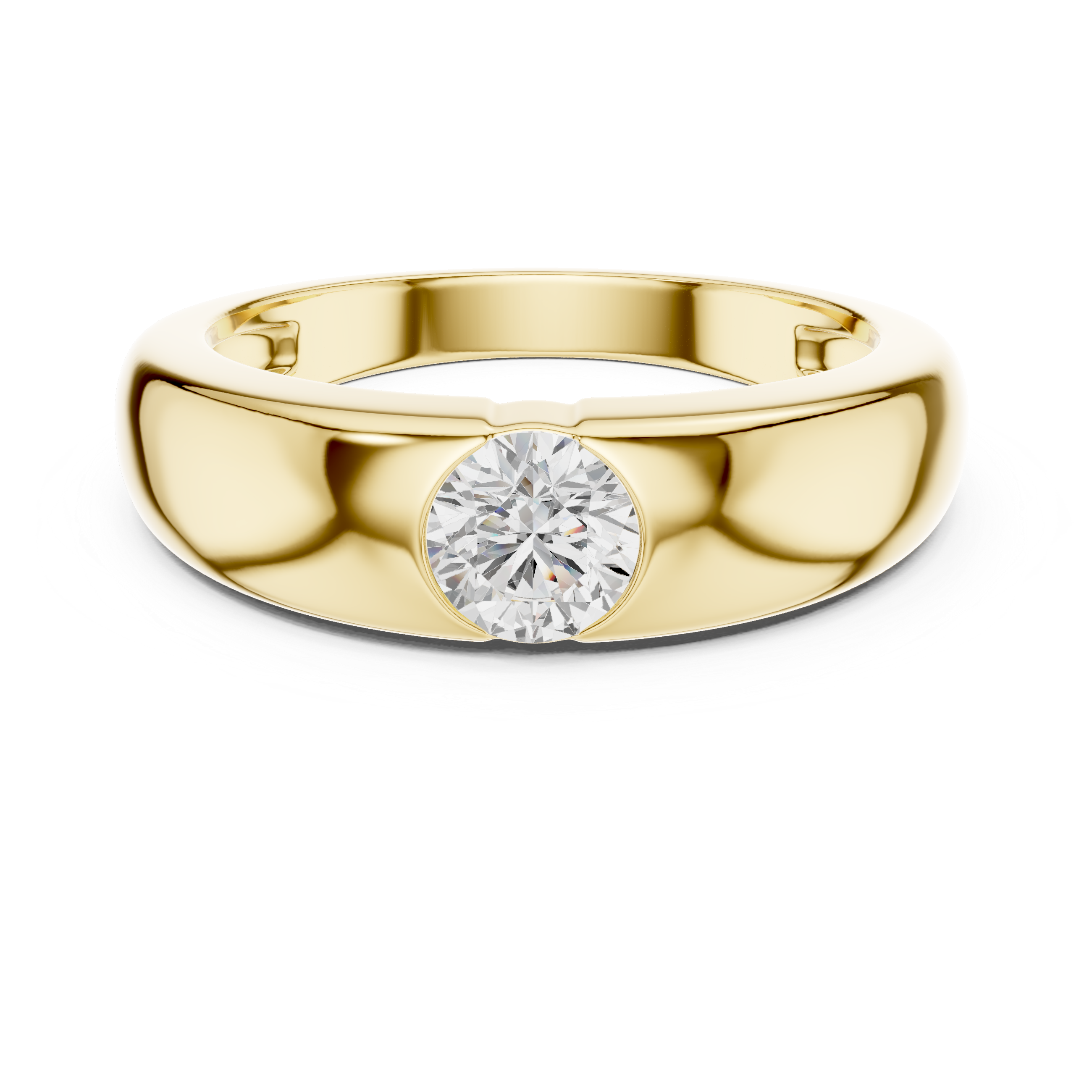 Men's Bezel-Set Solitaire Diamond Ring