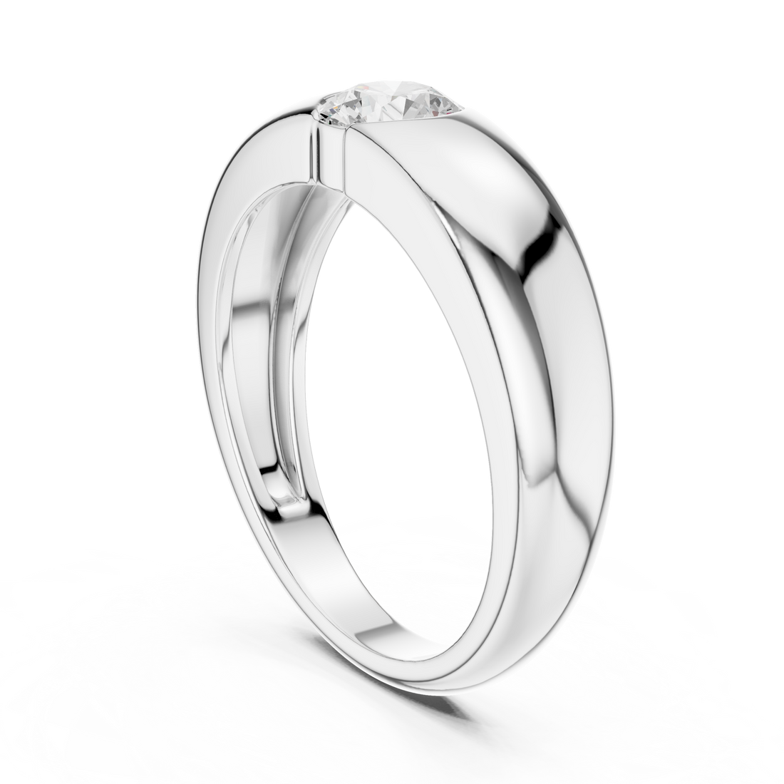 Men's Bezel-Set Solitaire Diamond Ring