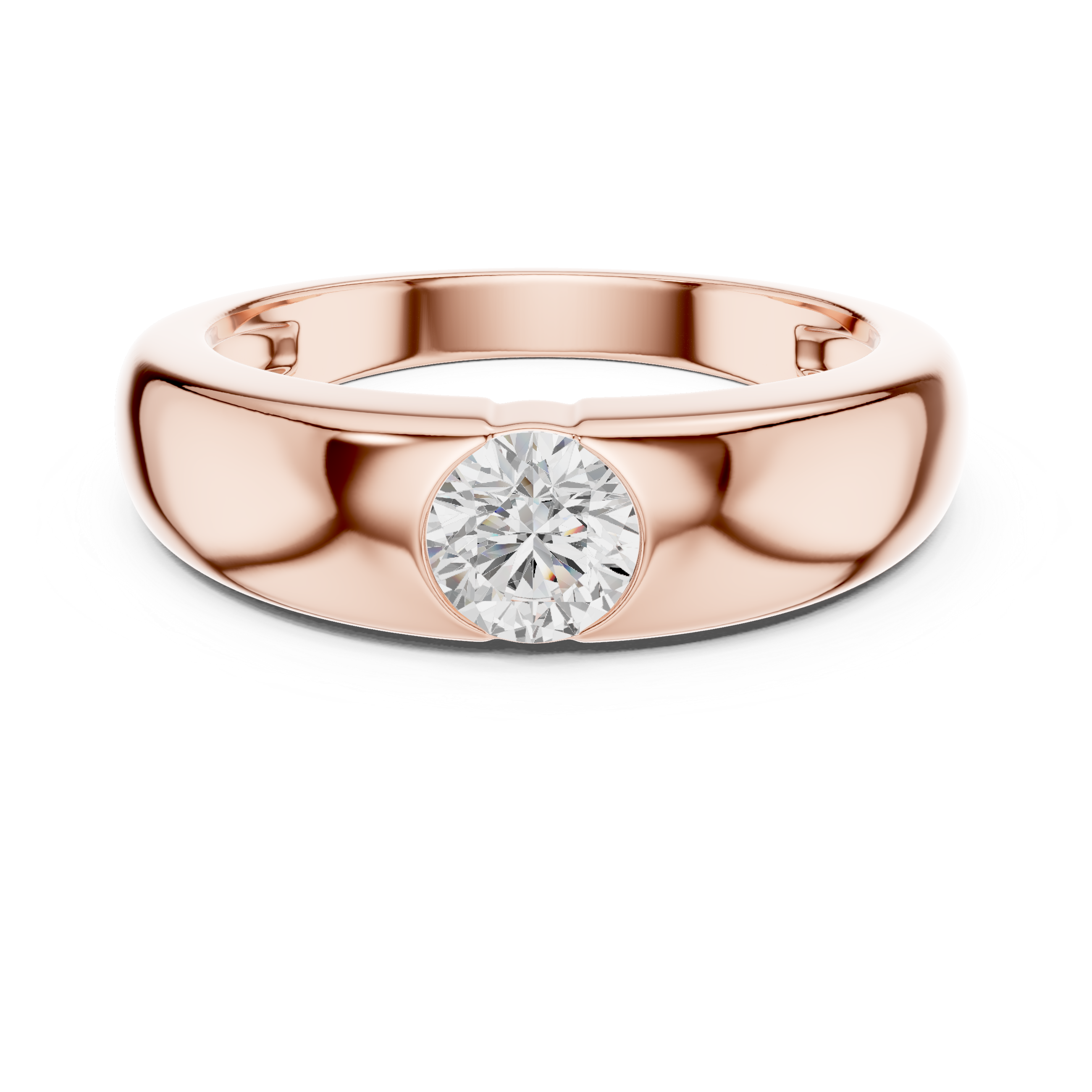 Men's Bezel-Set Solitaire Diamond Ring