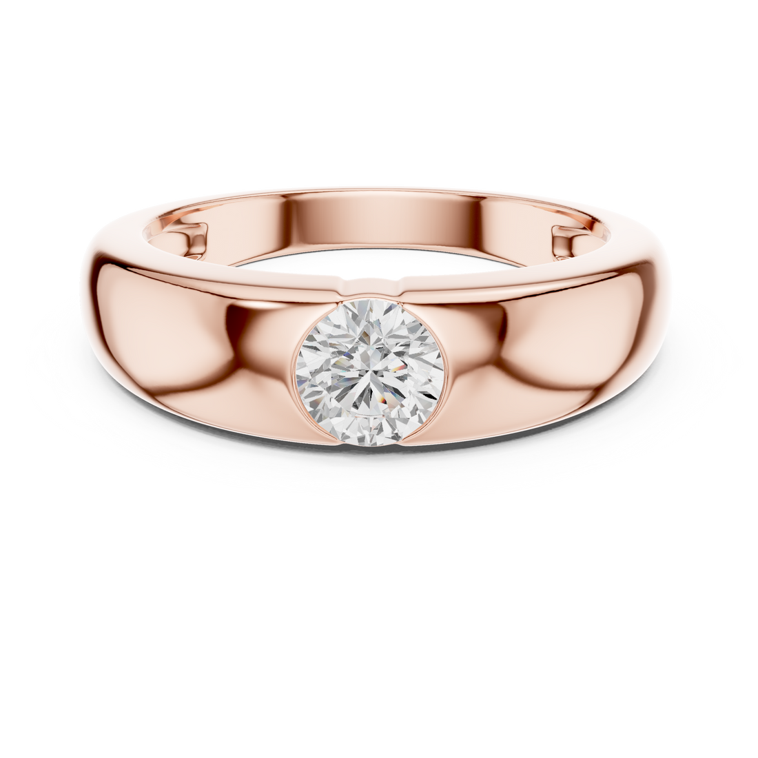 Men's Bezel-Set Solitaire Diamond Ring
