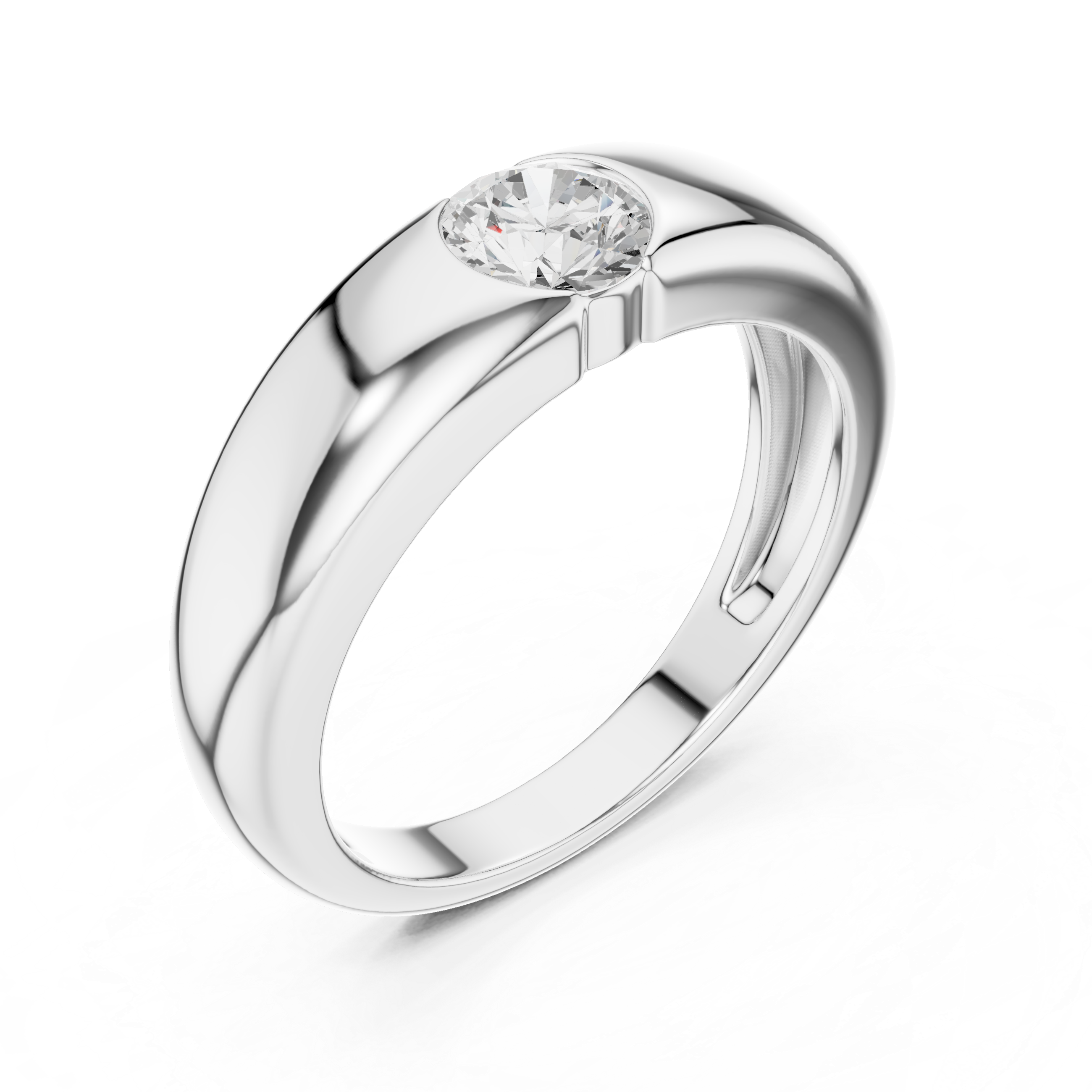 Men's Bezel-Set Solitaire Diamond Ring