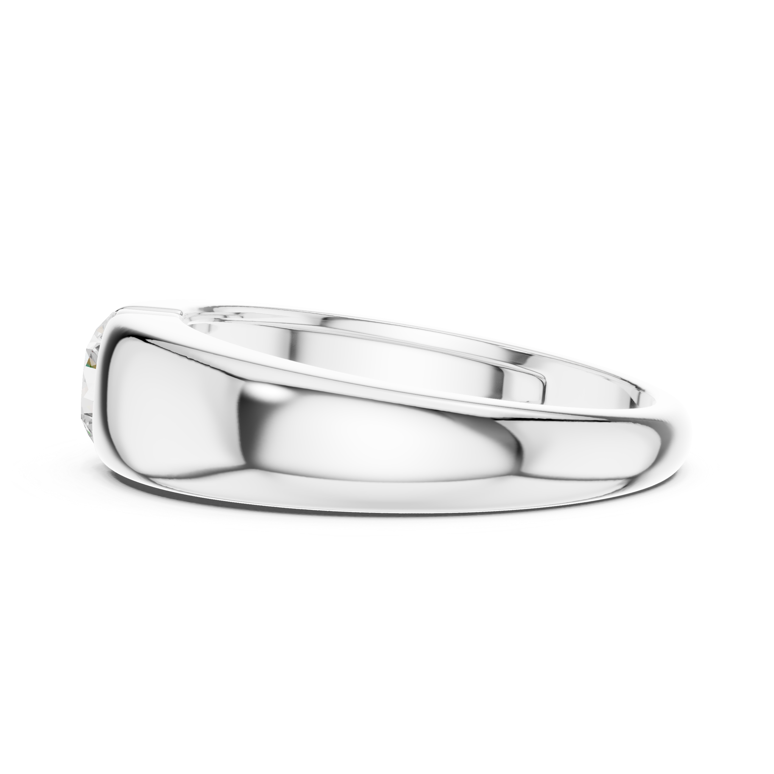 Men's Bezel-Set Solitaire Diamond Ring