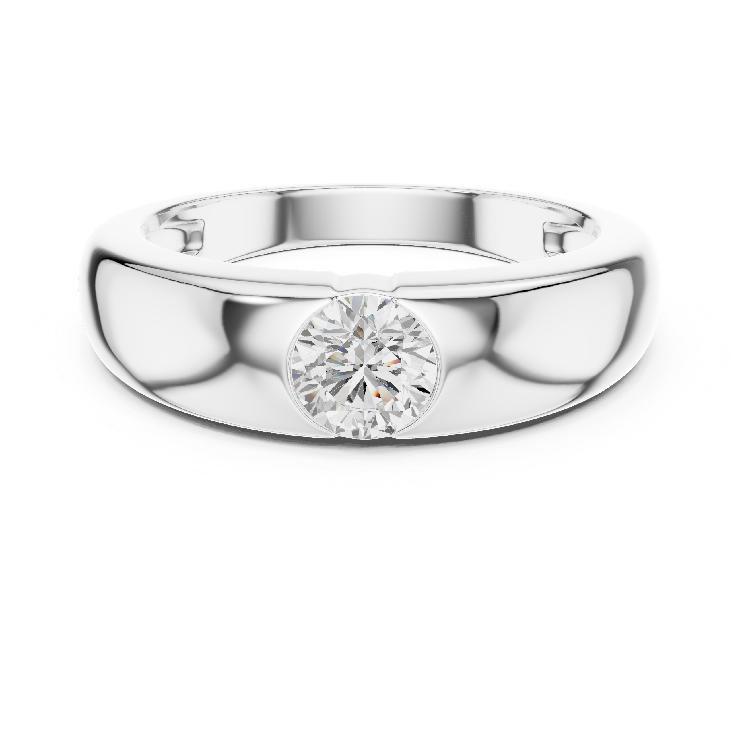 Men's Bezel-Set Solitaire Diamond Ring