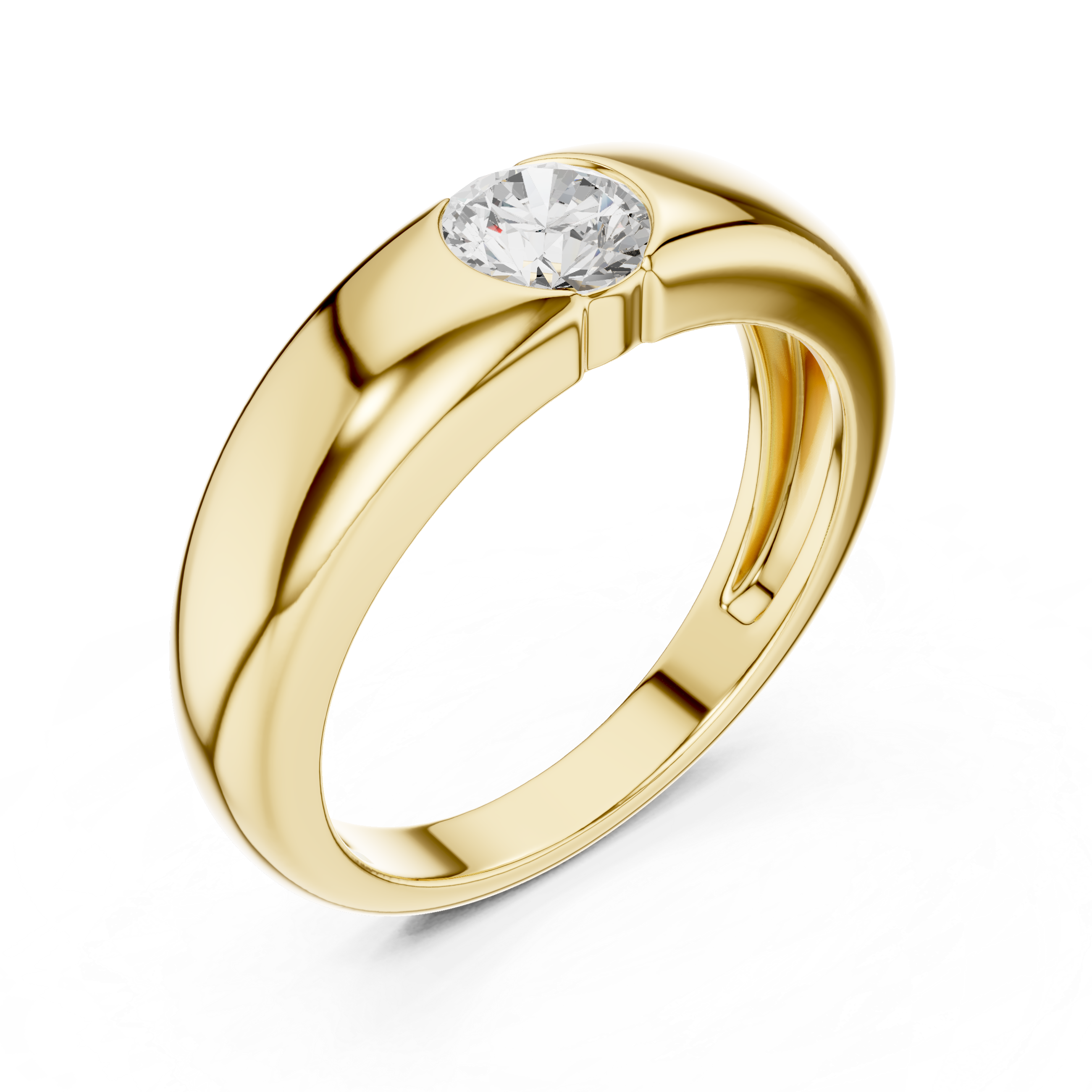Men's Bezel-Set Solitaire Diamond Ring