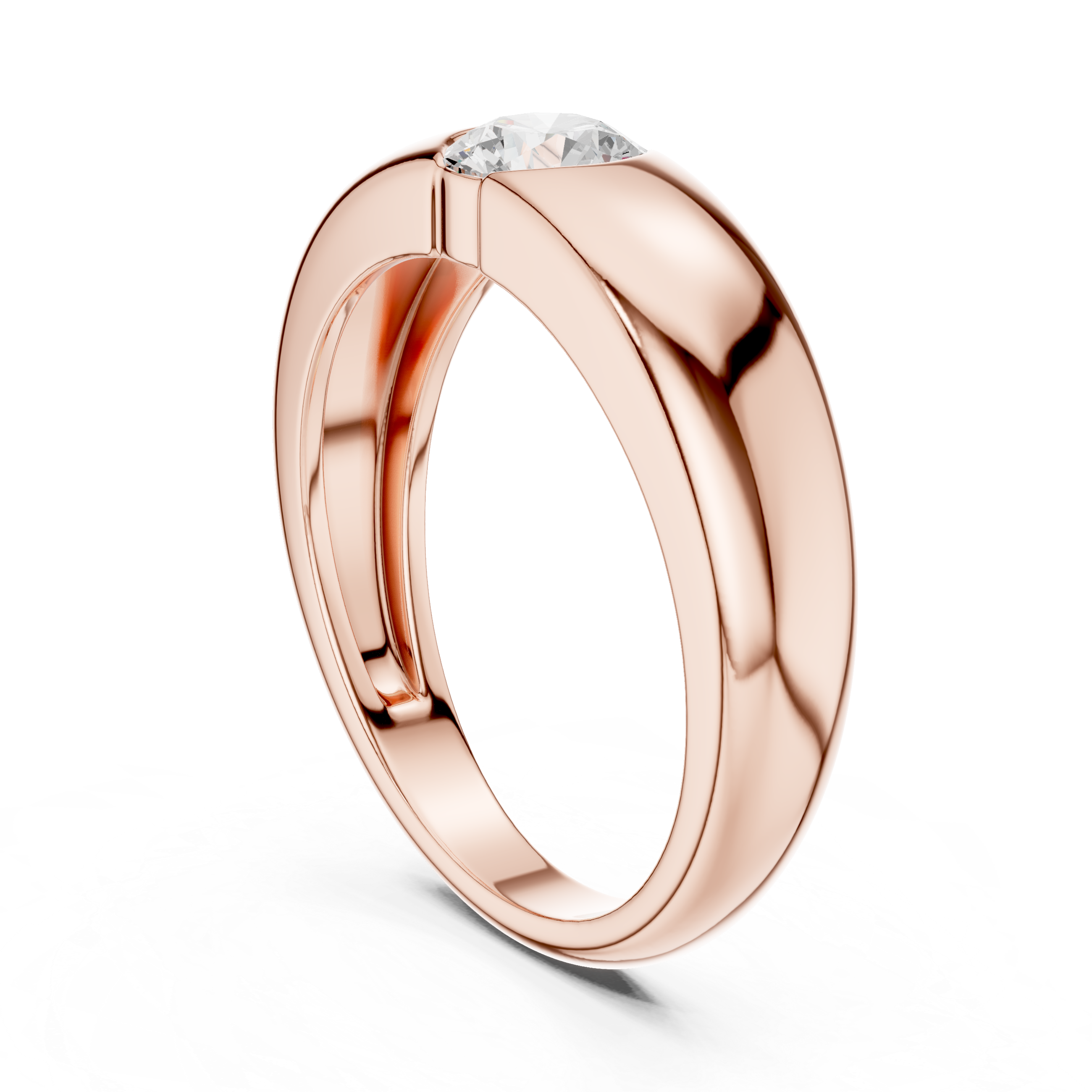 Men's Bezel-Set Solitaire Diamond Ring
