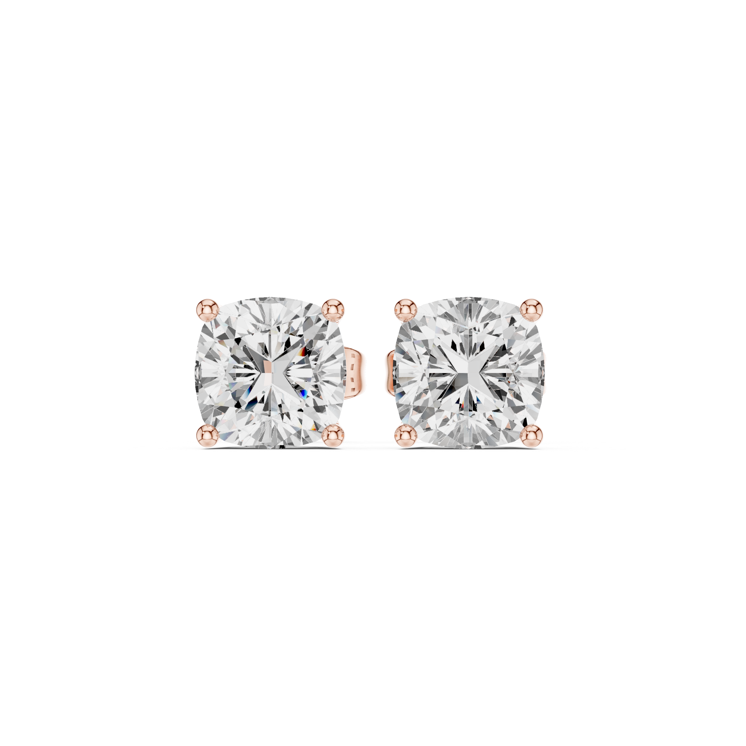 2ct Cushion Square studs
