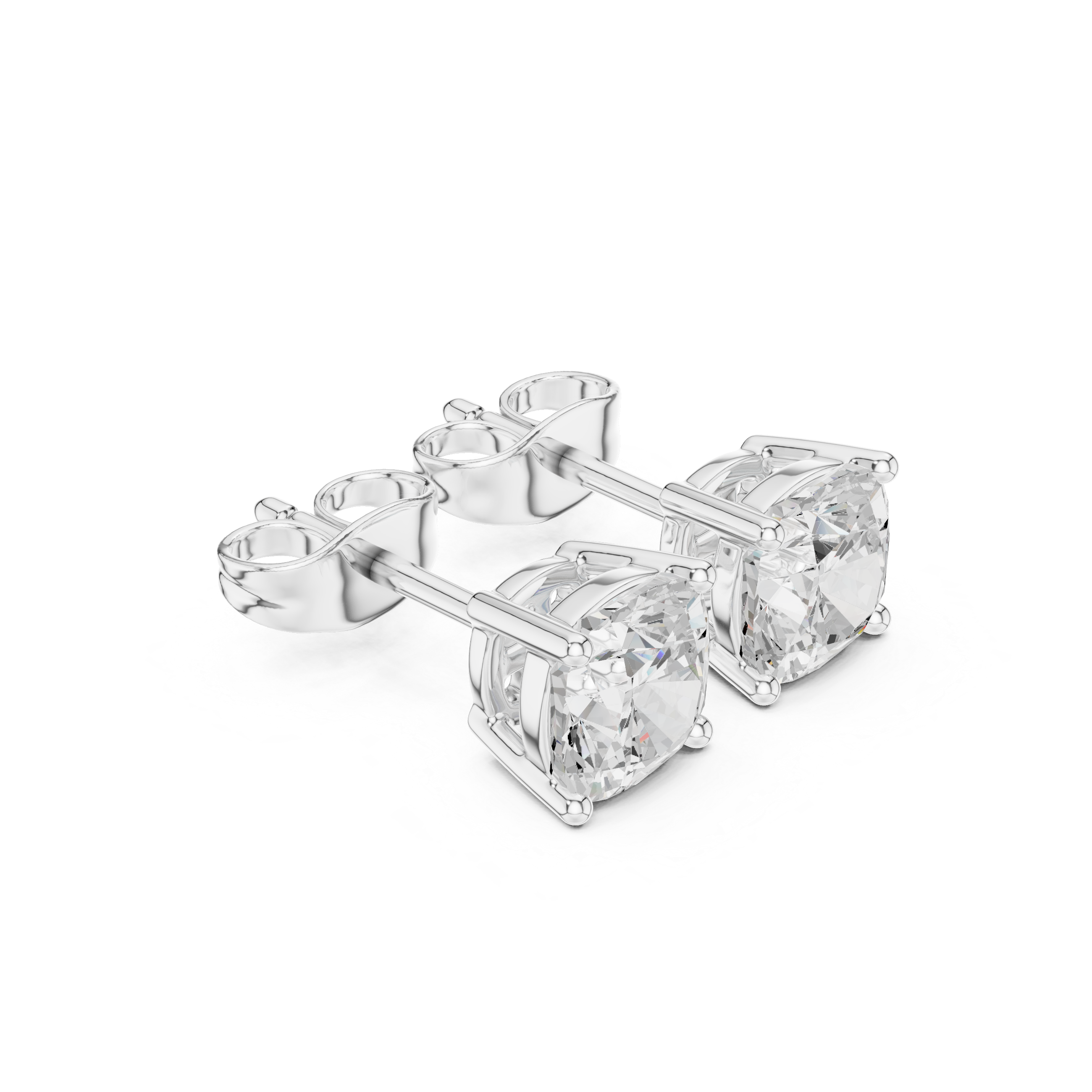 2ct Cushion Square studs