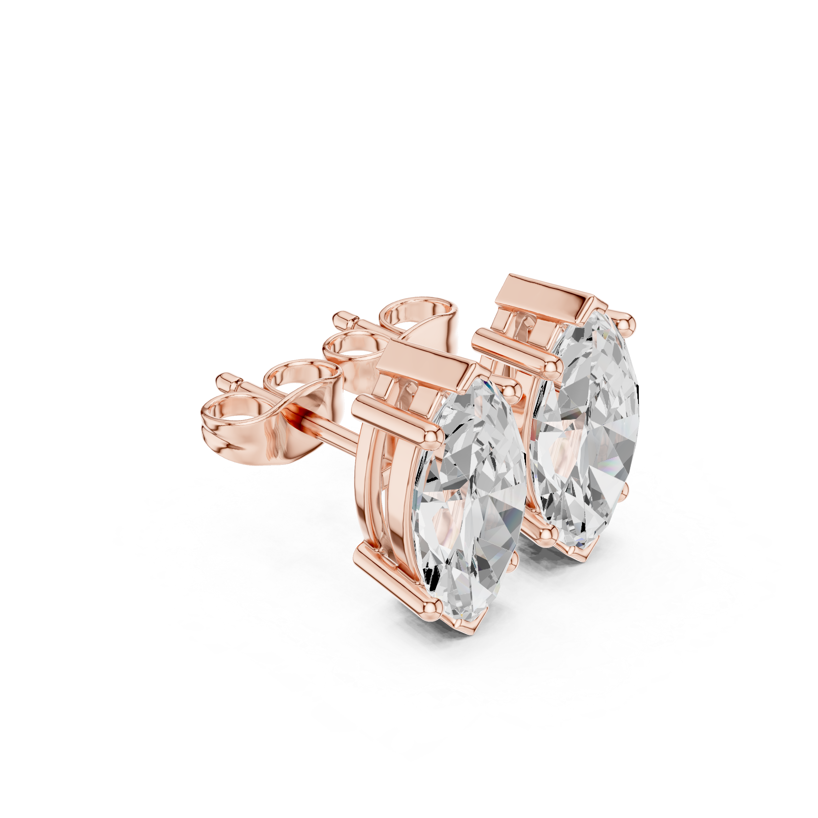 3 CT marquise solitaire studs
