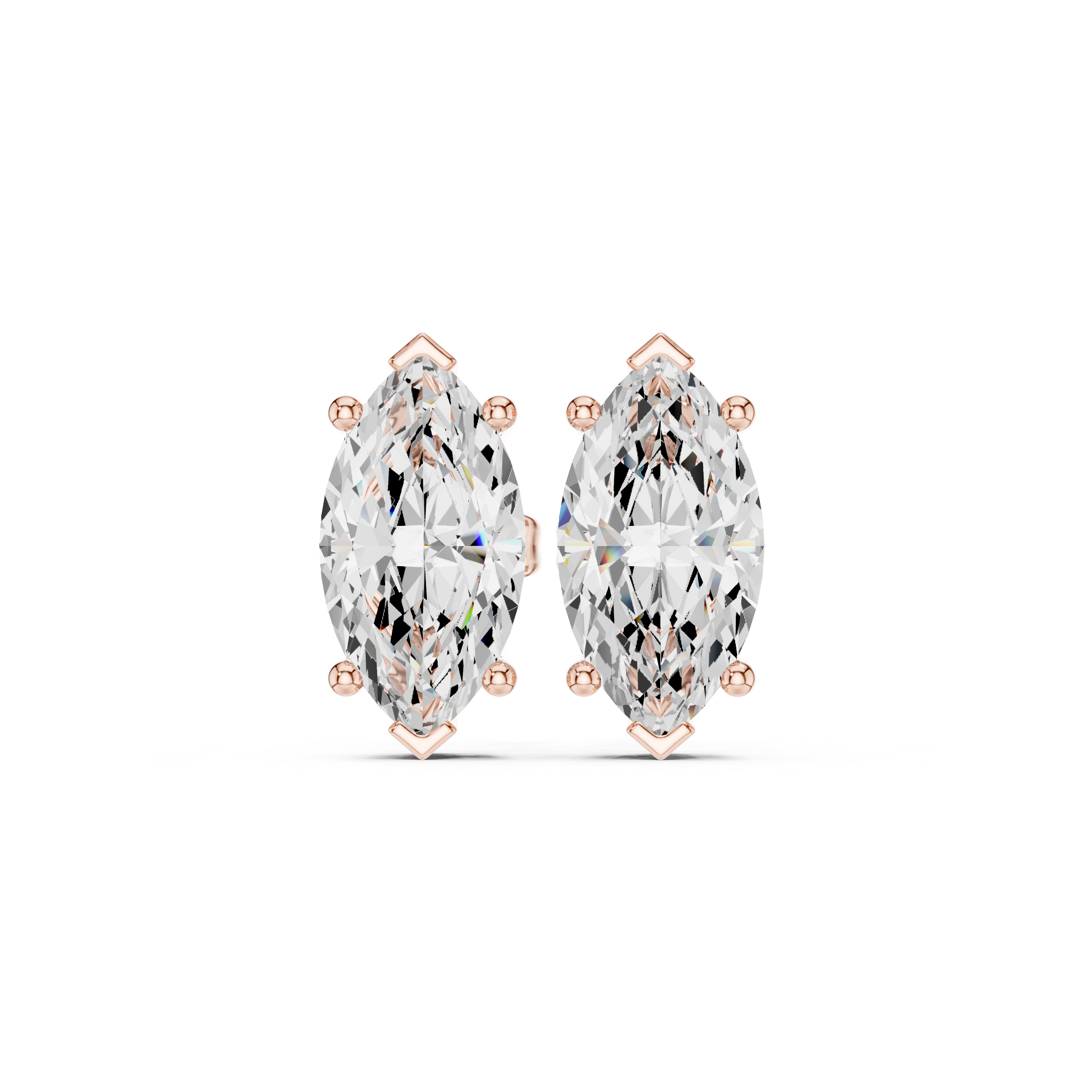 3 CT marquise solitaire studs