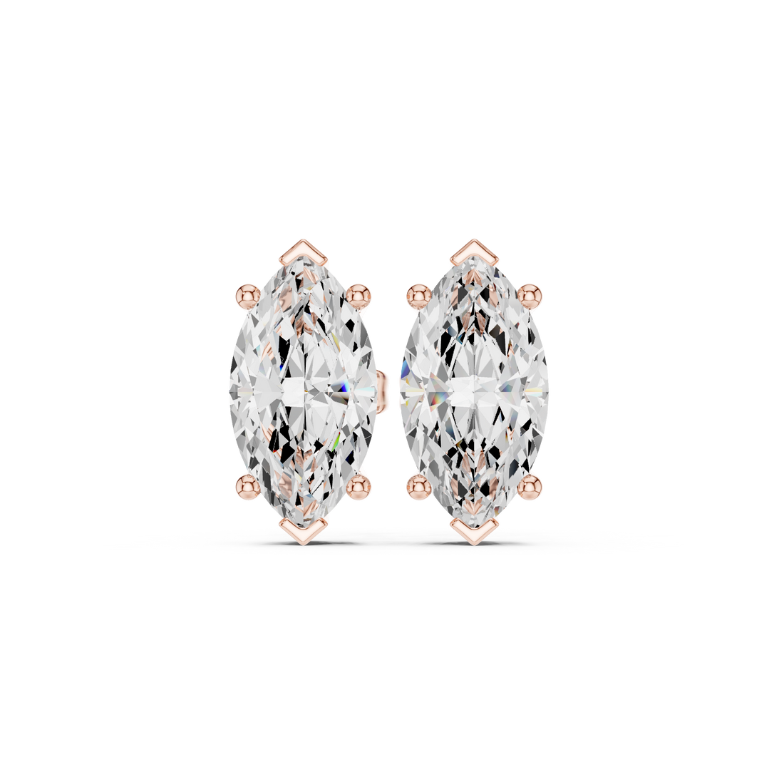 3 CT marquise solitaire studs