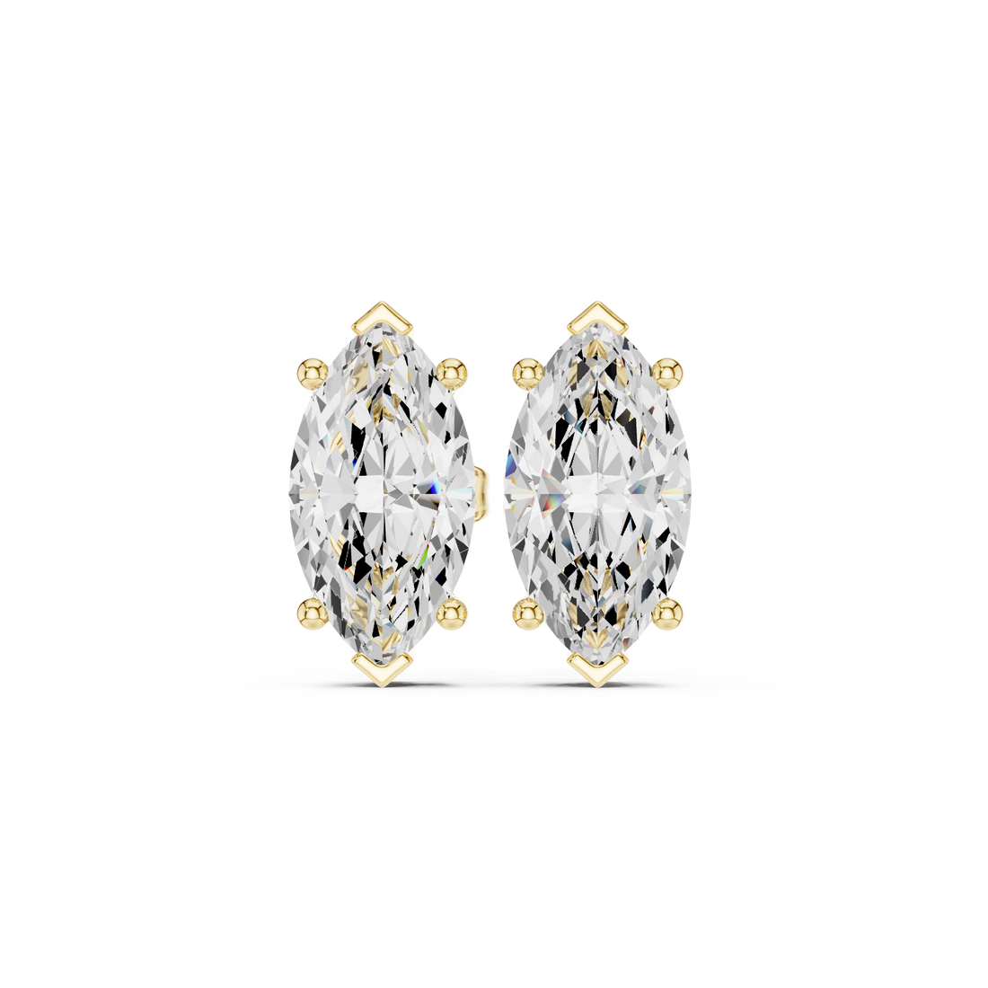 3 CT marquise solitaire studs