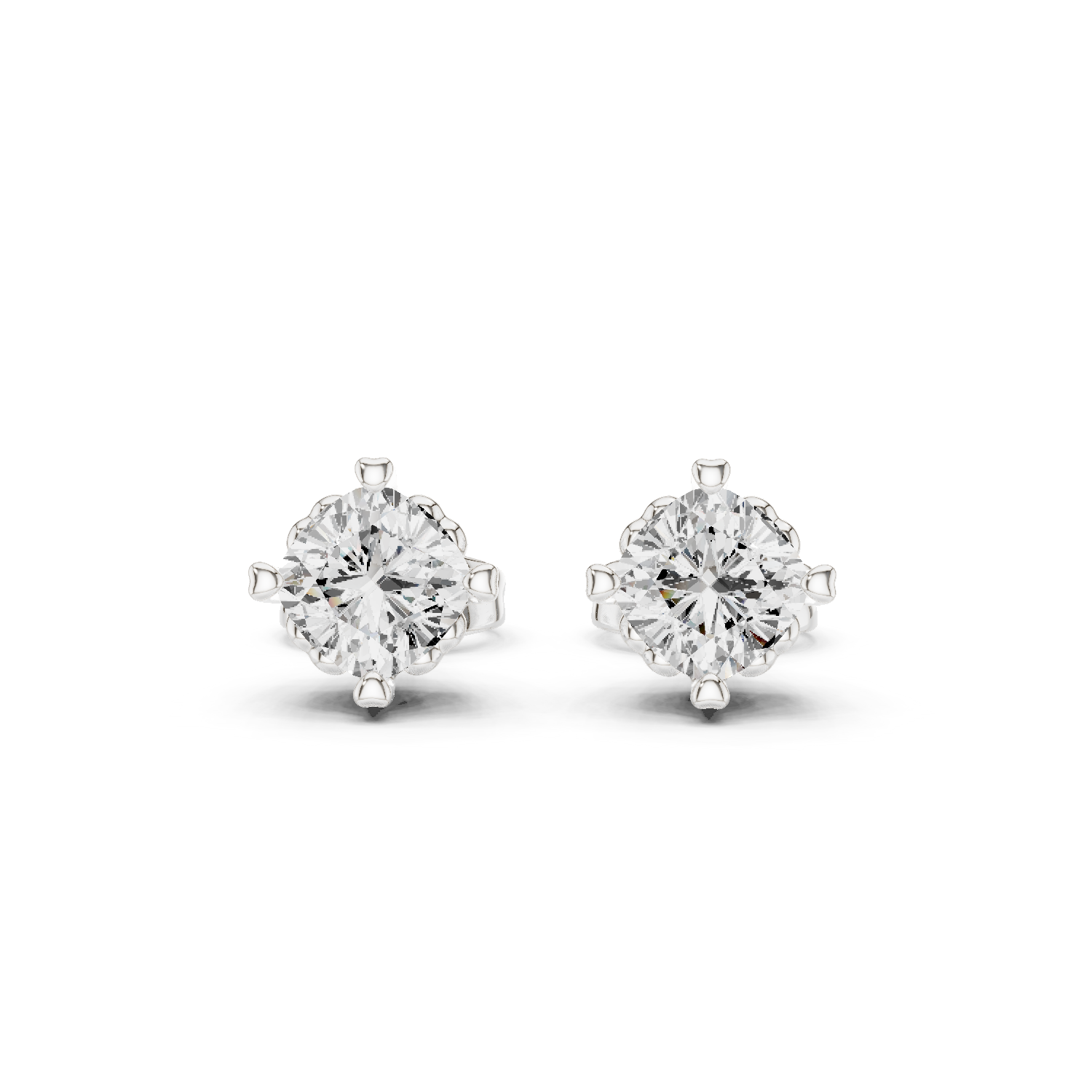 1 CT Cushion cut Solitaire studs