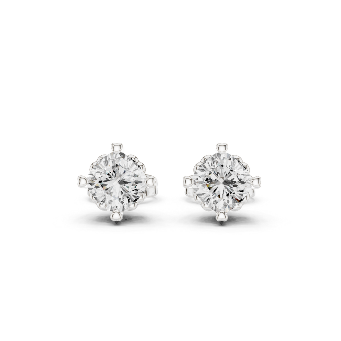 1 CT Cushion cut Solitaire studs