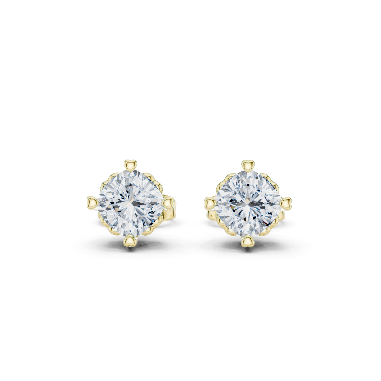 1 CT Cushion cut Solitaire studs