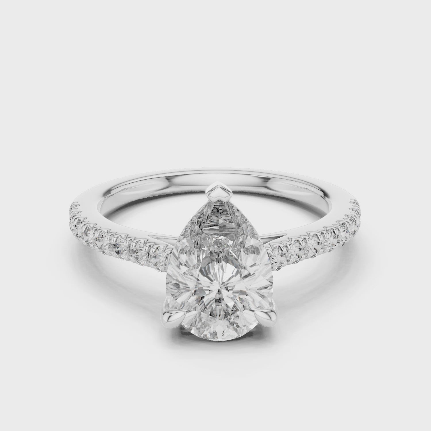 2ct Pear solitaire ring