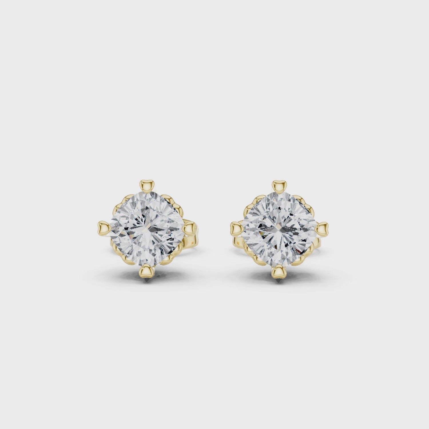 1 CT Cushion cut Solitaire studs