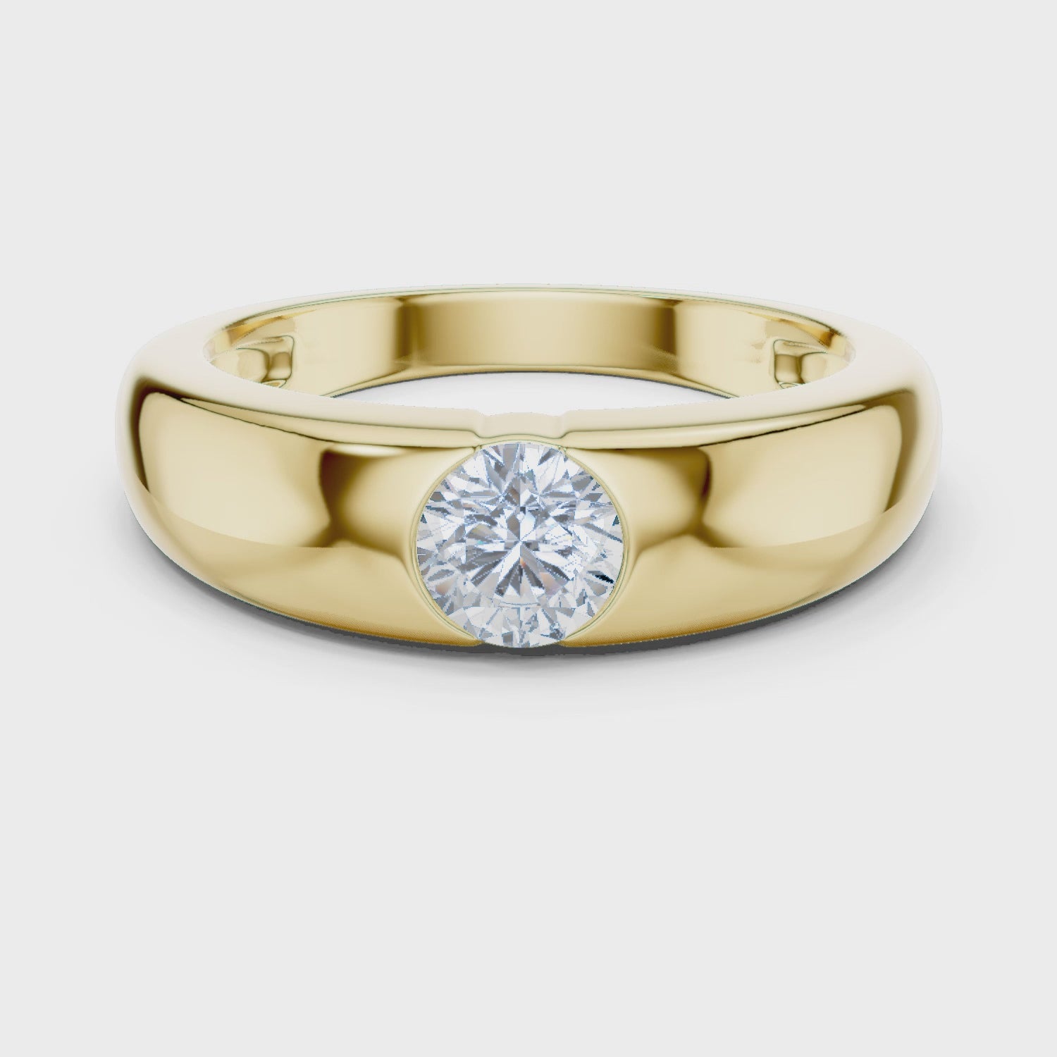 Men's Bezel-Set Solitaire Diamond Ring