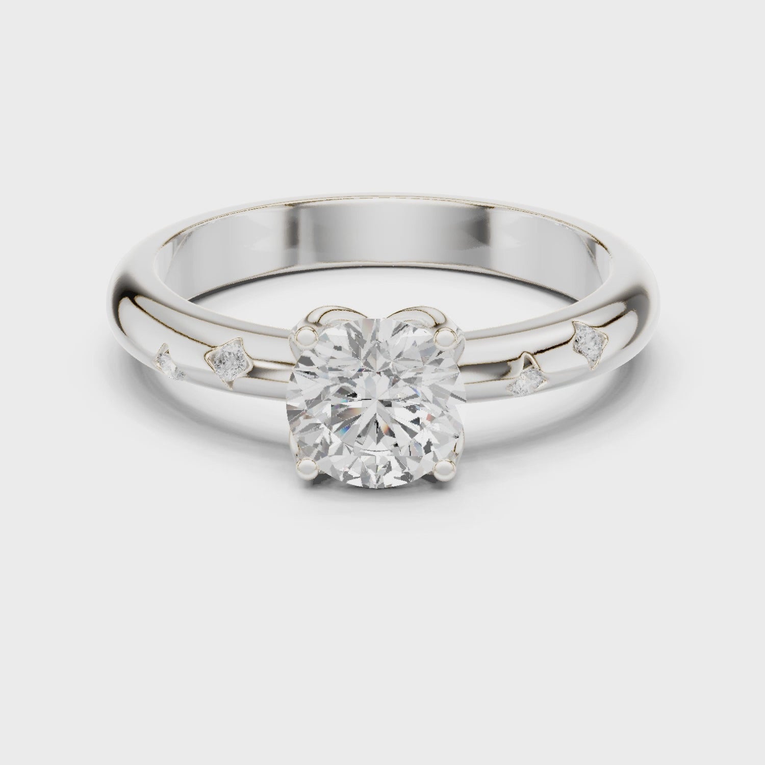 1 ct Round Flora ring